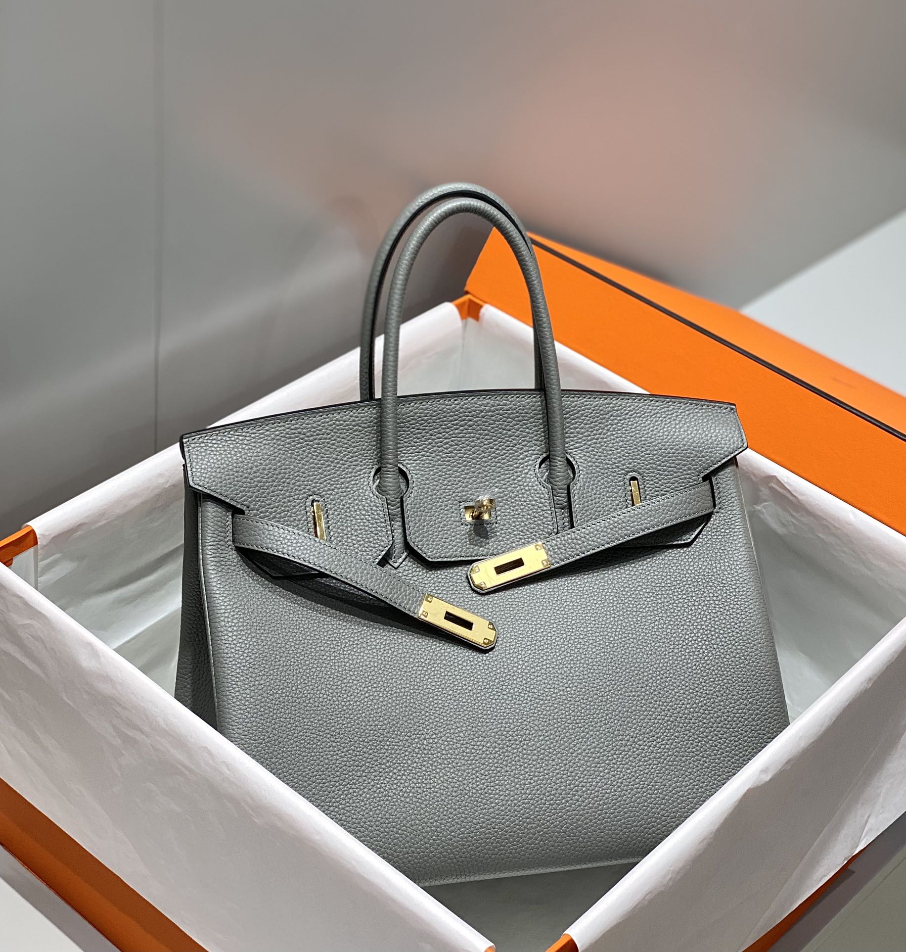 HM BIRKIN 35CM MEDIUM GREY TOGO LEATHER GOLD HARDWARE