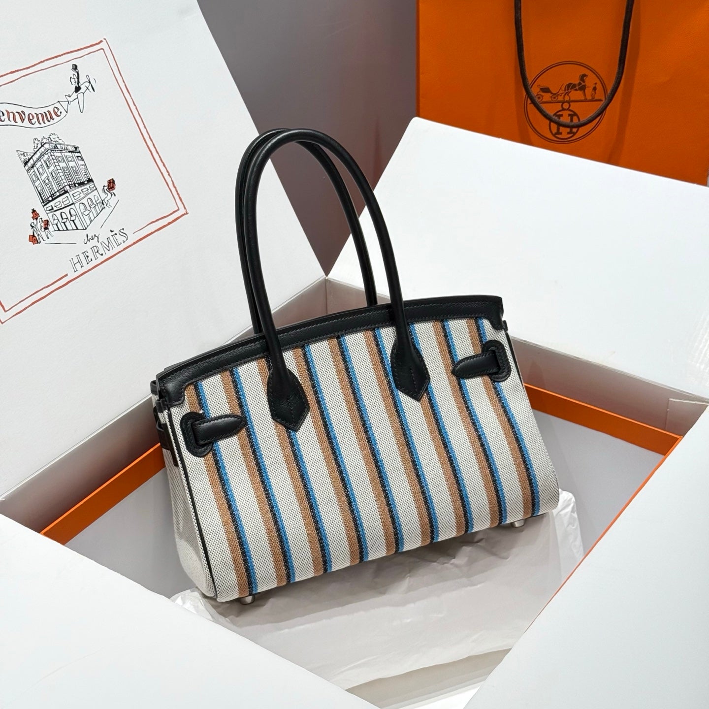 HM Shoulder Birkin 29cm Black Swift Cowhide Toile H Shw 249920