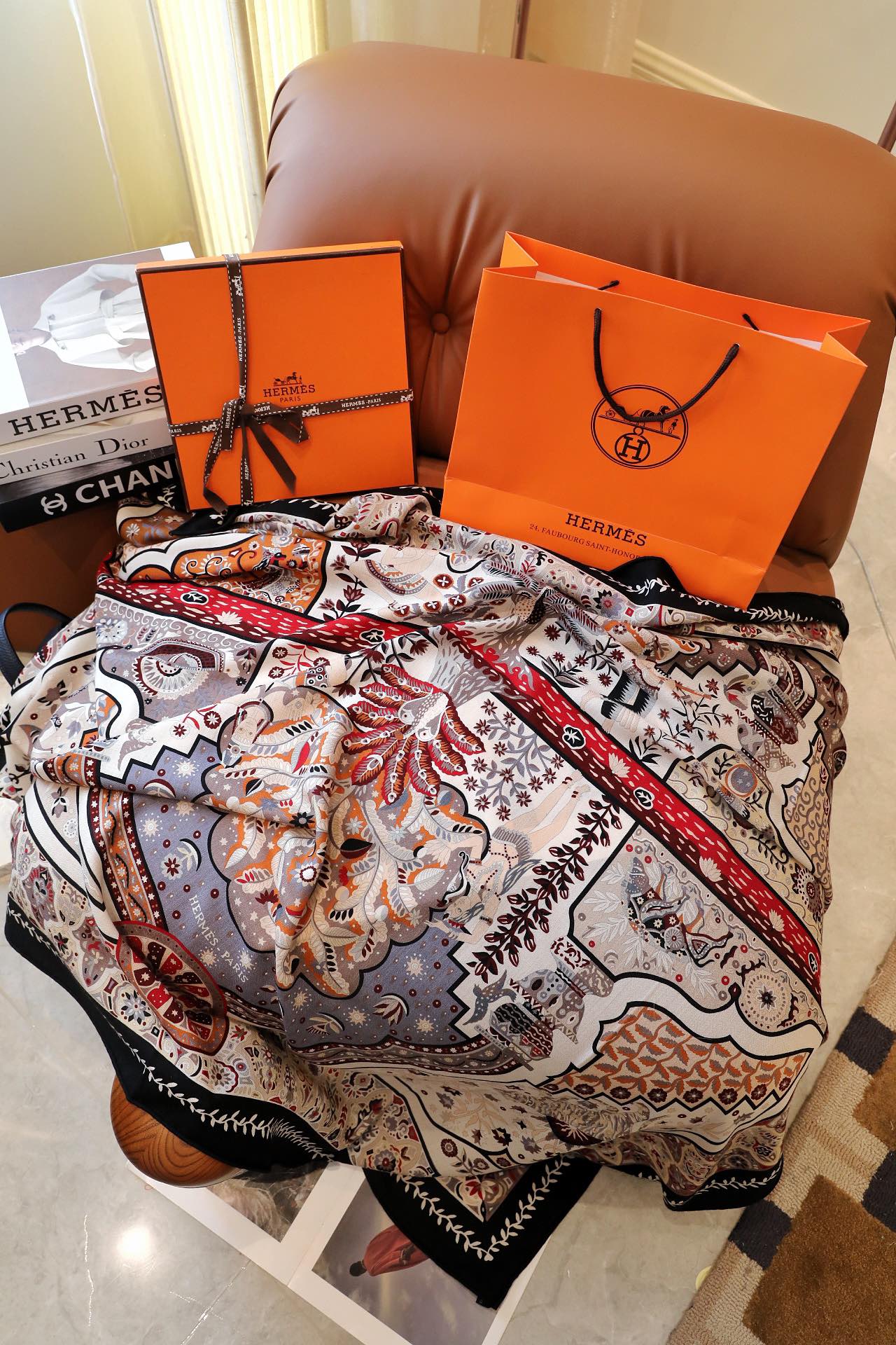 Square Scarf 135 CM Colorful Cashmere And Silk 365932