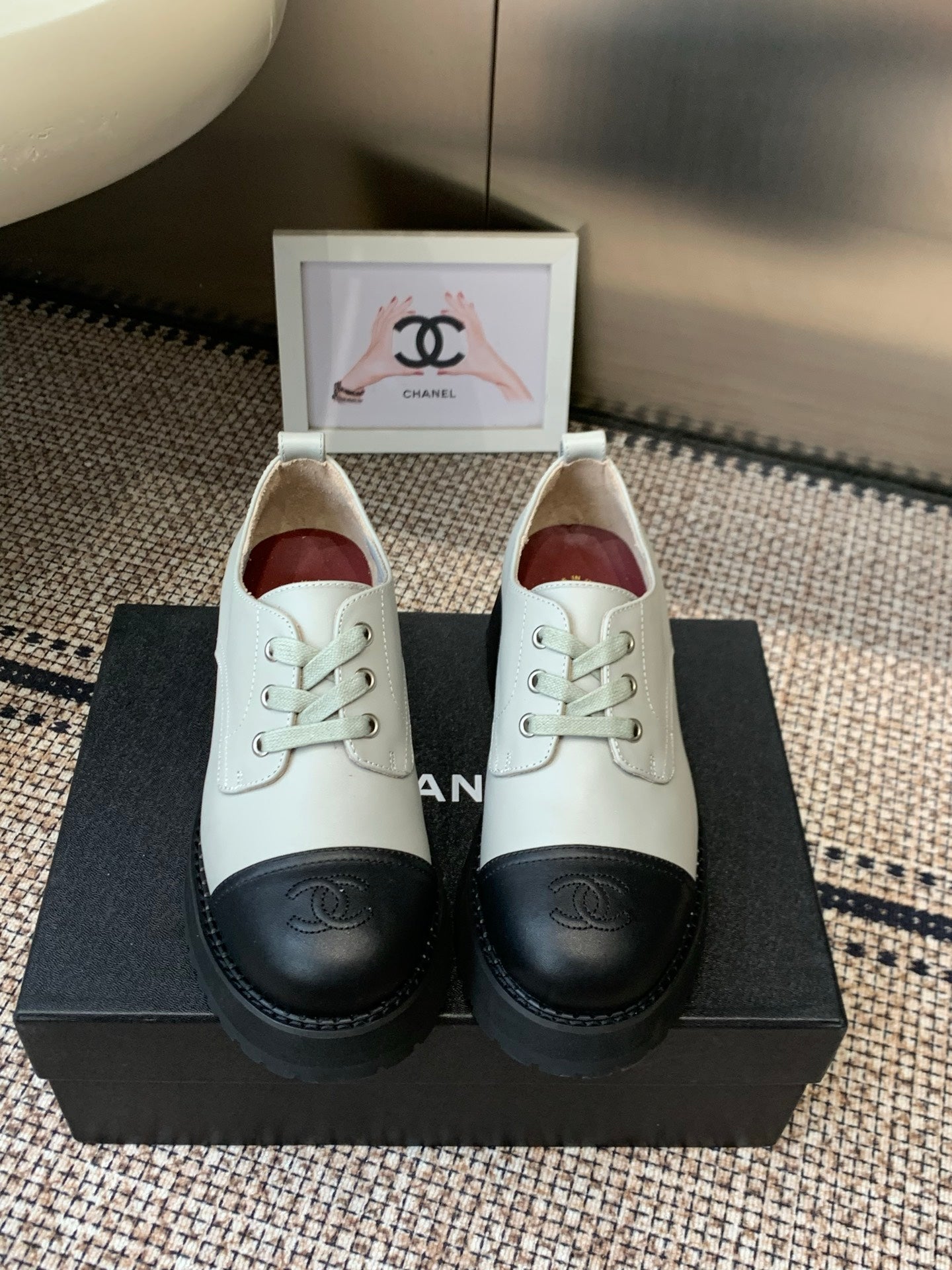 CC 26s Platform Oxfords Shoe Black Cream Cowhide 965867