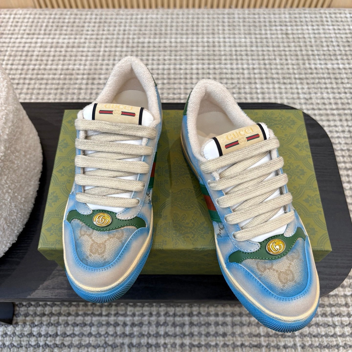 Gucci 26s Sneakers In Blue Gradient Canvas