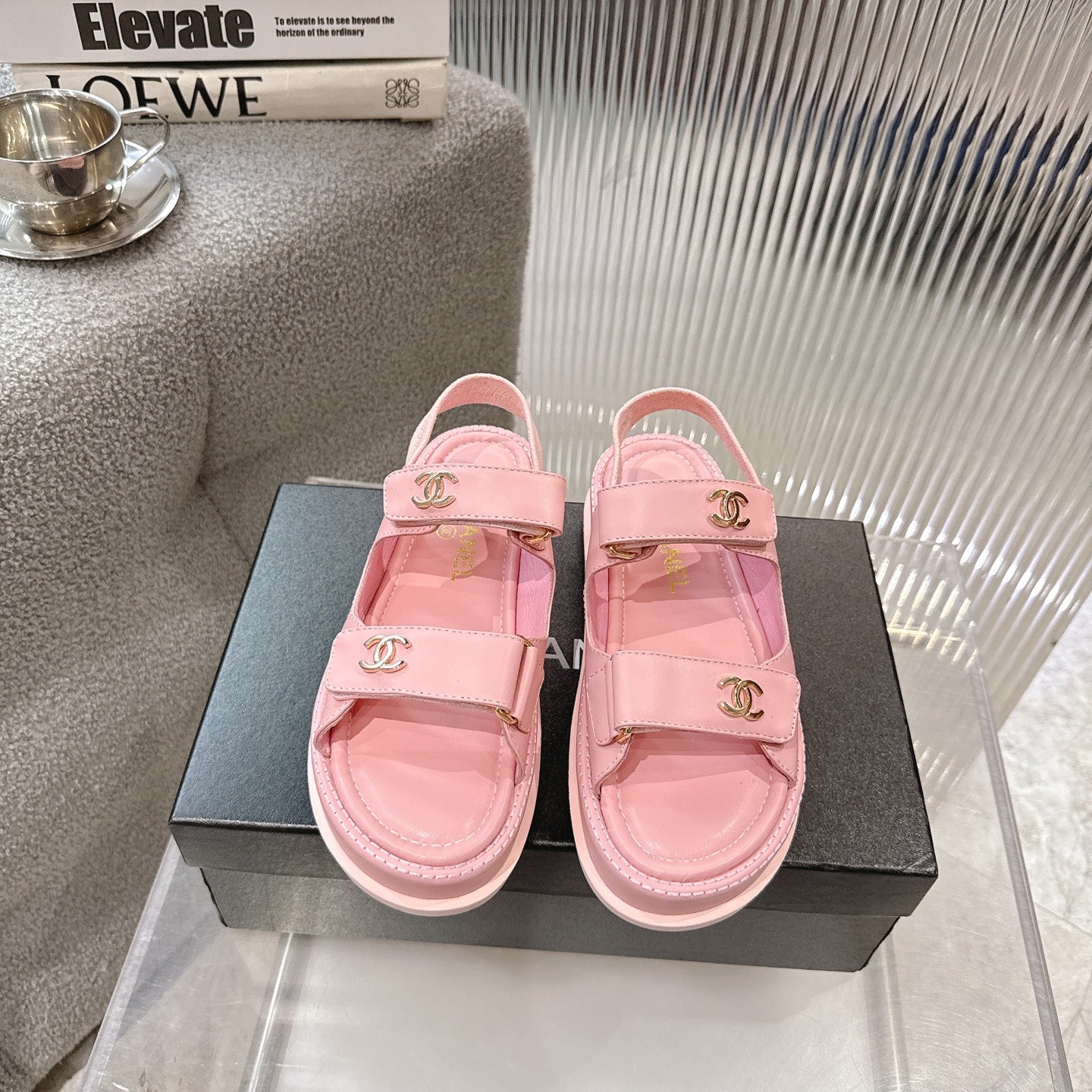 CC SS26 Dad Sandal Light Pink Lambskin 678943