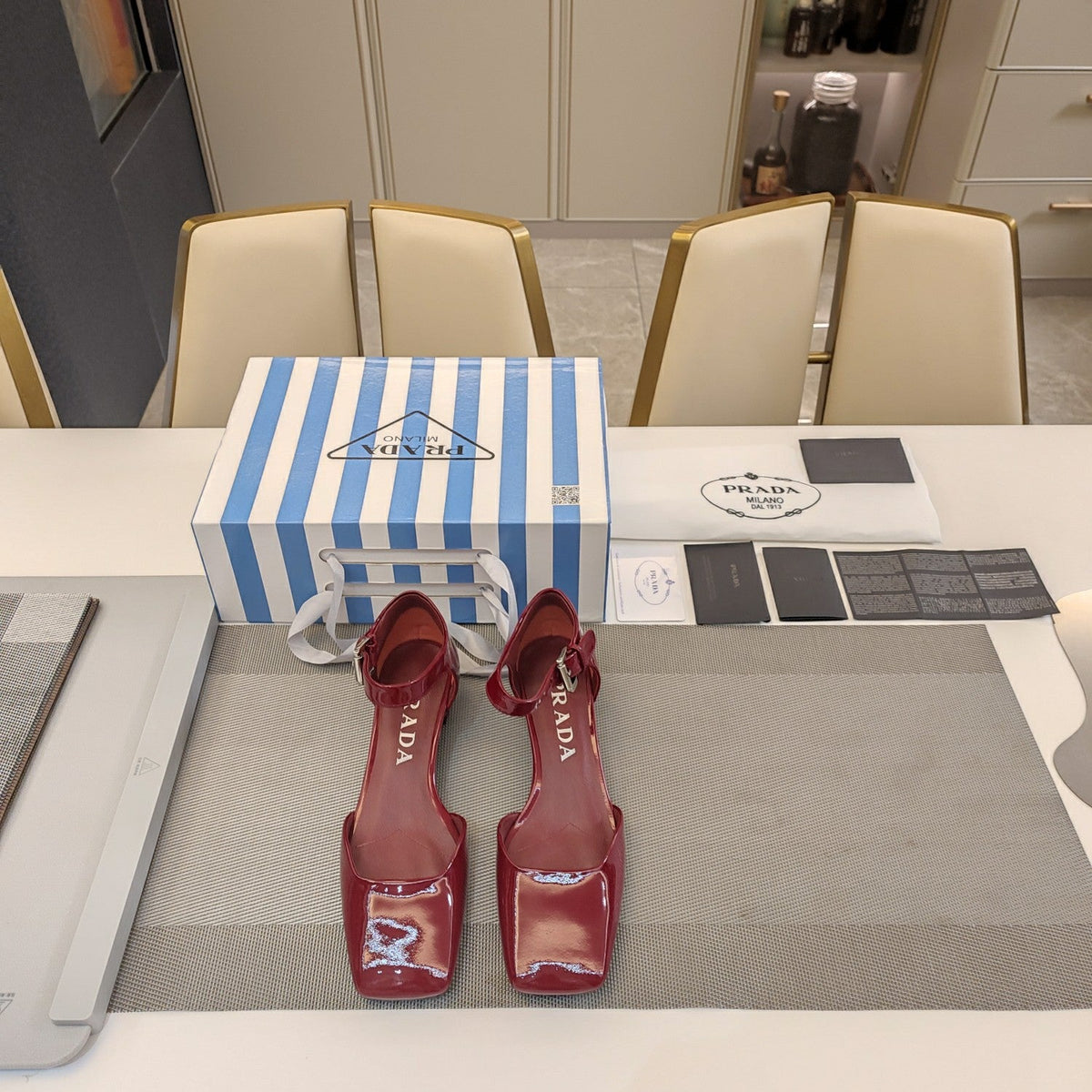 Prada 26s Mary-Jane Pumps 5cm Red Patent Leather 109414