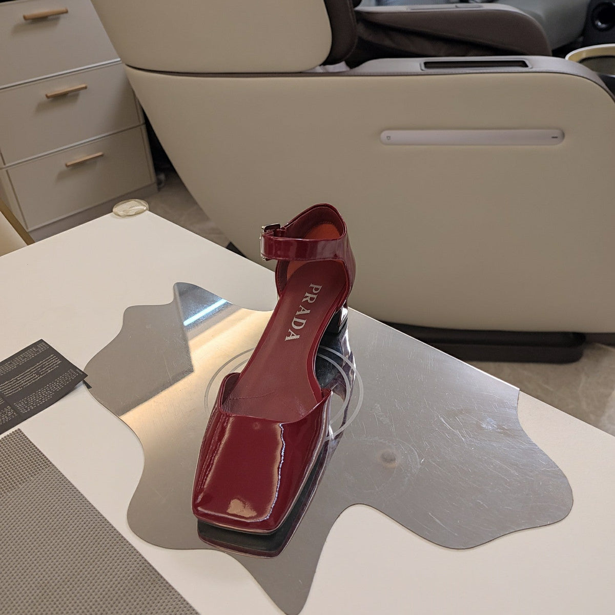 Prada 26s Mary-Jane Pumps 5cm Red Patent Leather 109414