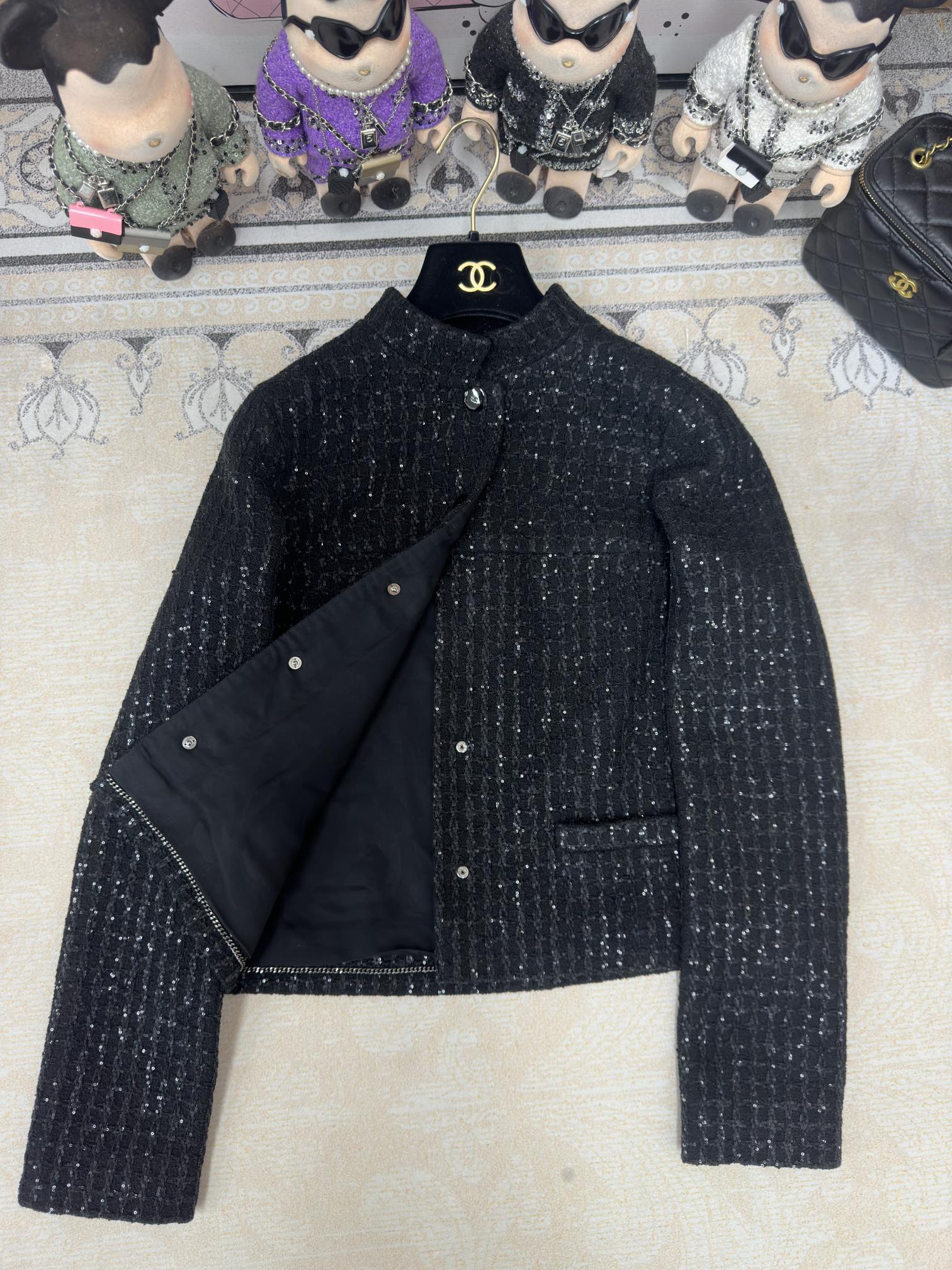 CC 25 Tweed Jacket Black Dark Wool Polyamide 251947