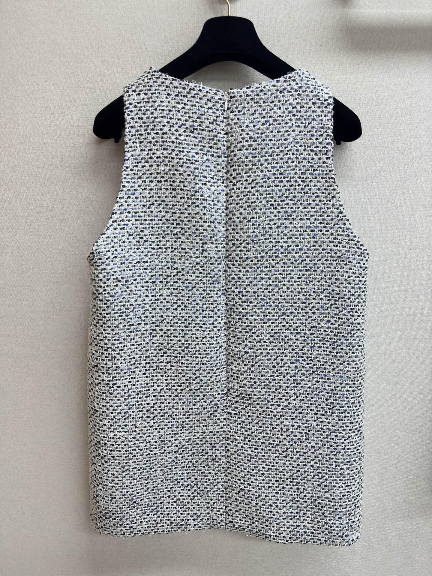 CC Tweed Vest Dress Black Polyester Polyamide 251869