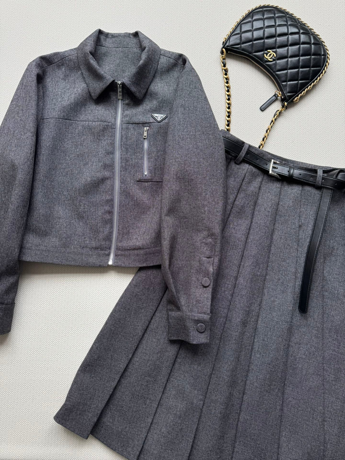 Prada 26s Suit Grey Wool 447219