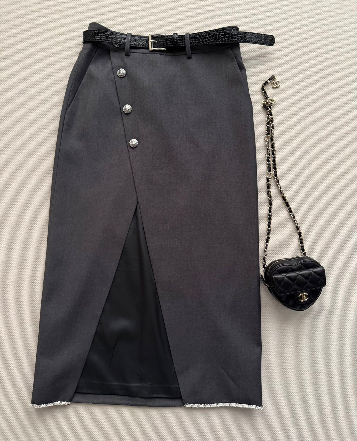Chanel 26s Suit Grey Cotton 447208