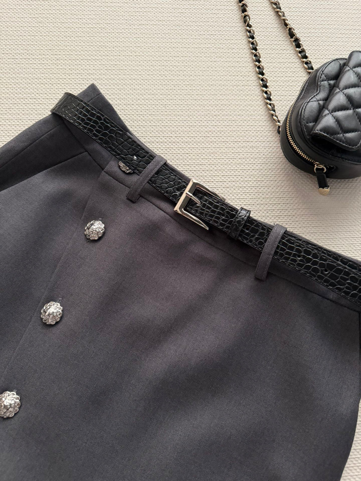 Chanel 26s Suit Grey Cotton 447208