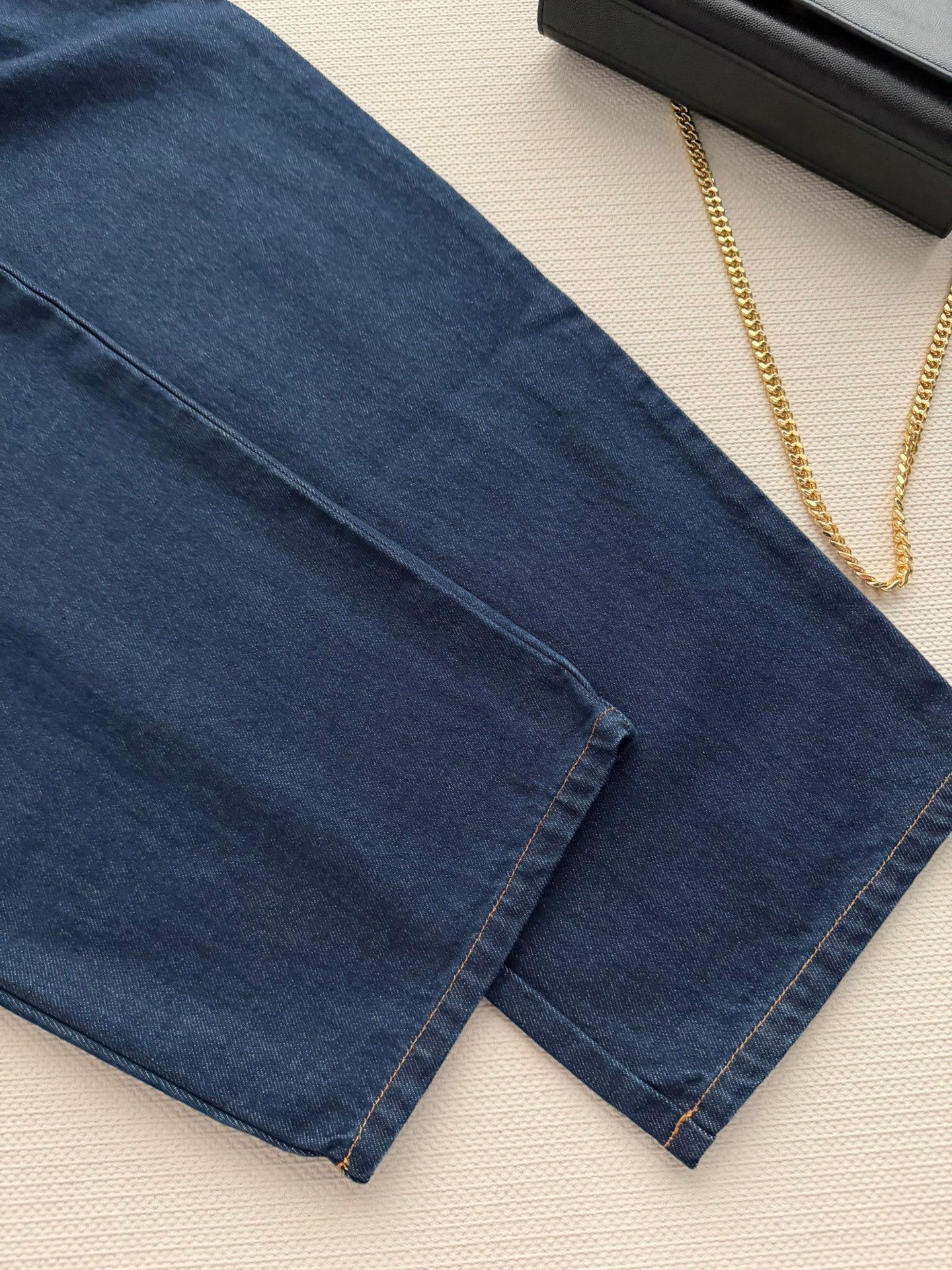 Alaia 26ss Curved Blade Jeans Blue Denim 352938