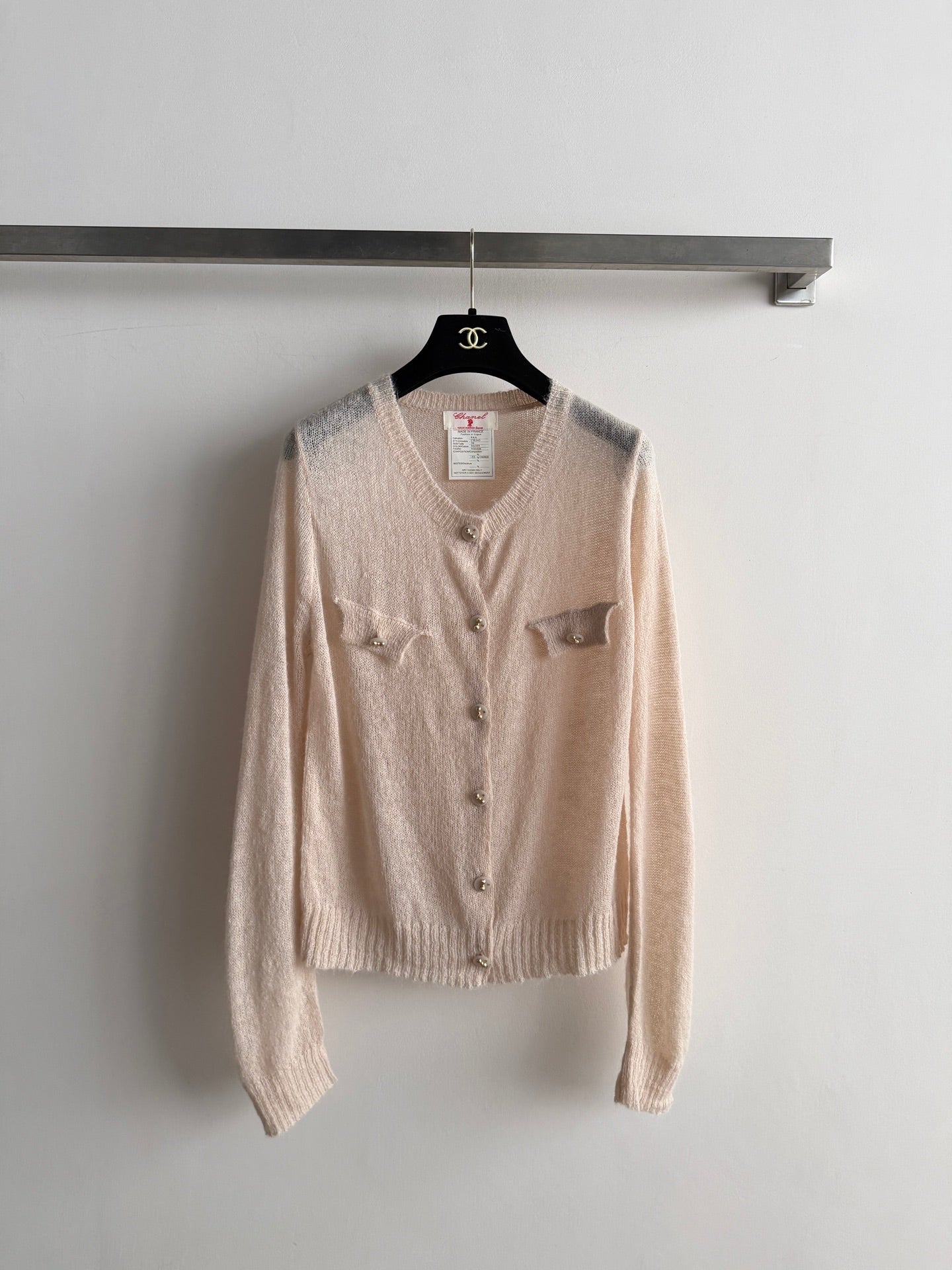 CC 26s Knit Cardigan Nude Pink Wool 417876
