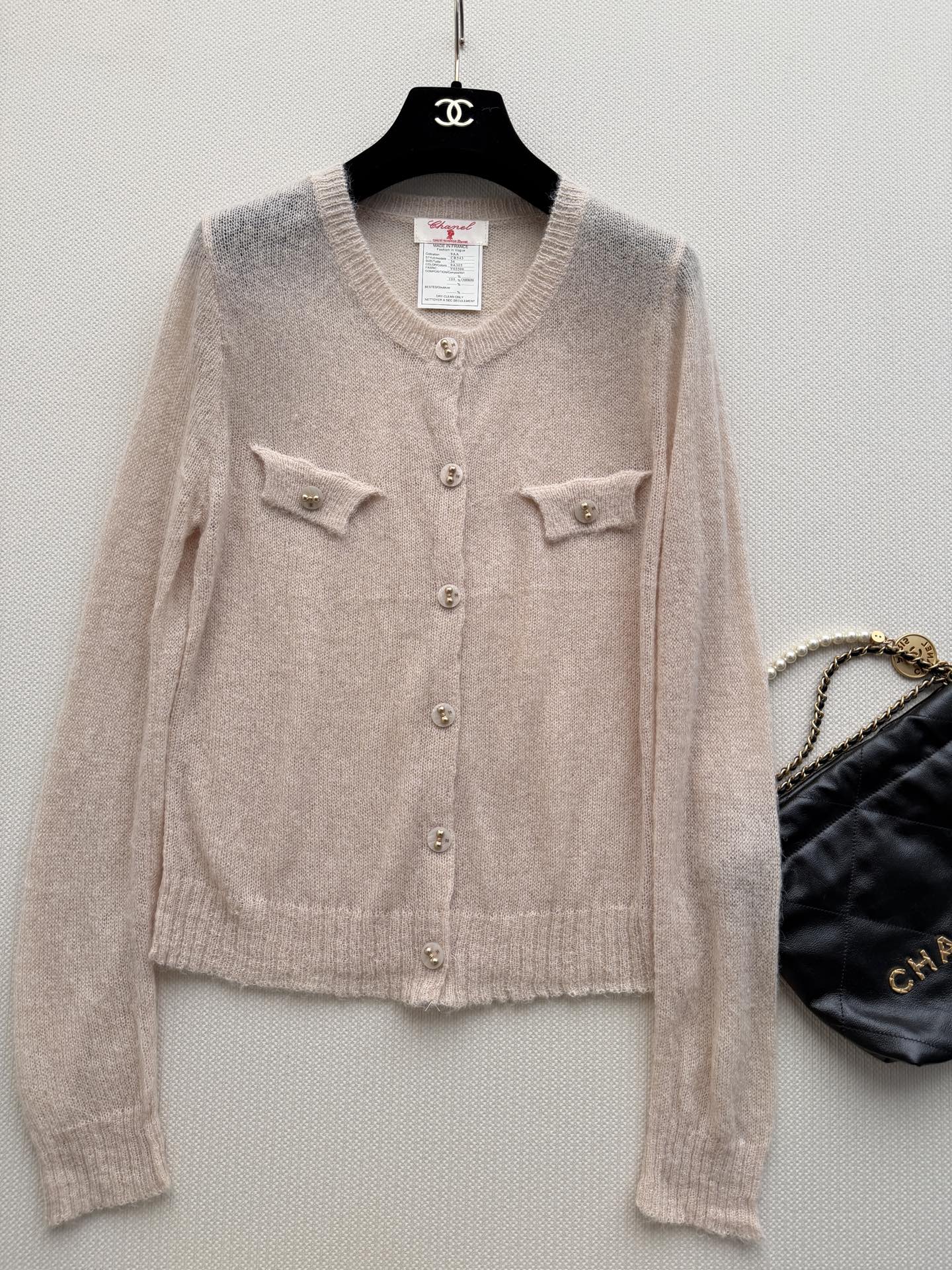 CC 26s Knit Cardigan Nude Pink Wool 417876