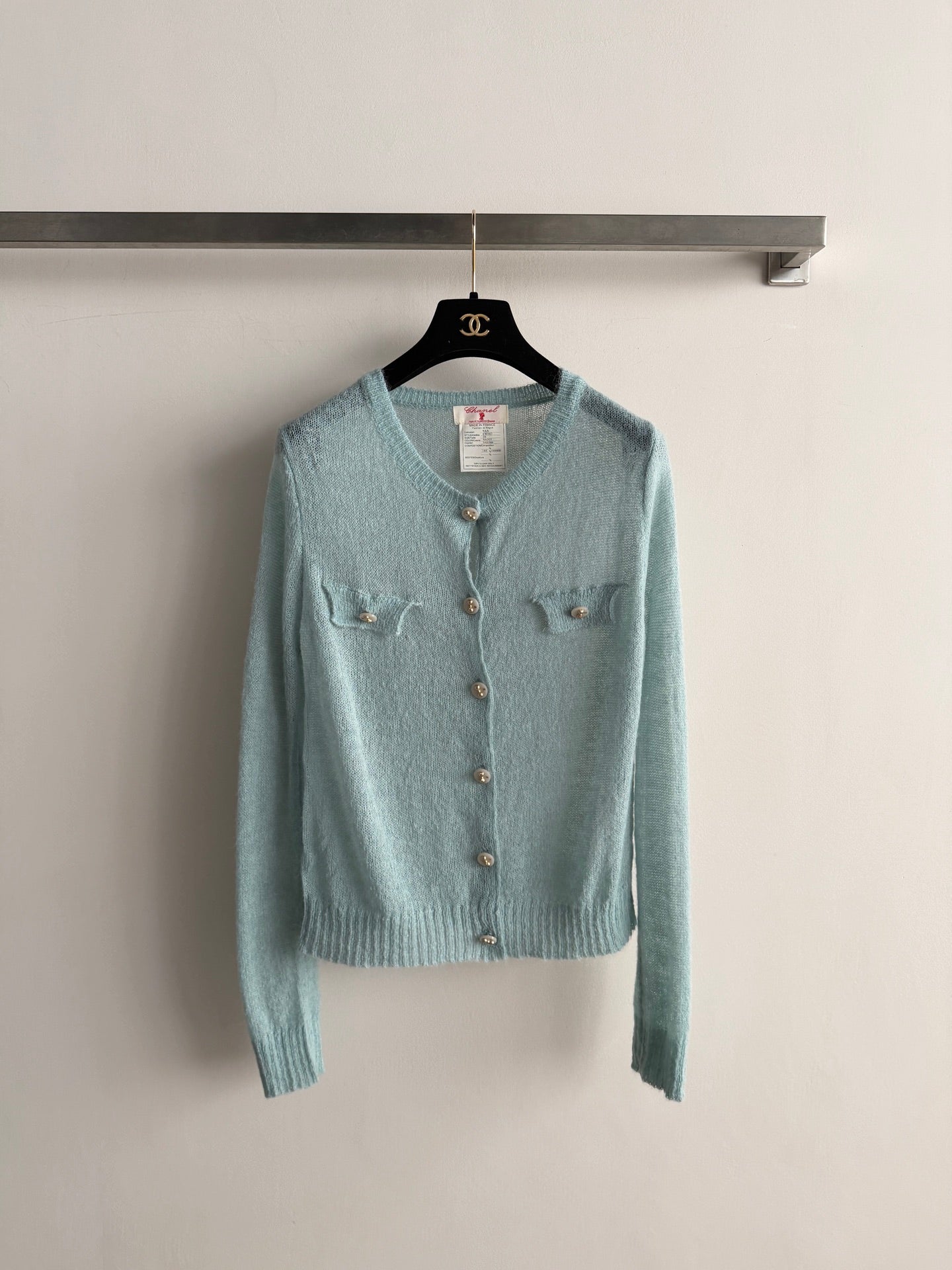 CC 26s Knit Cardigan Mint Green Wool 417877