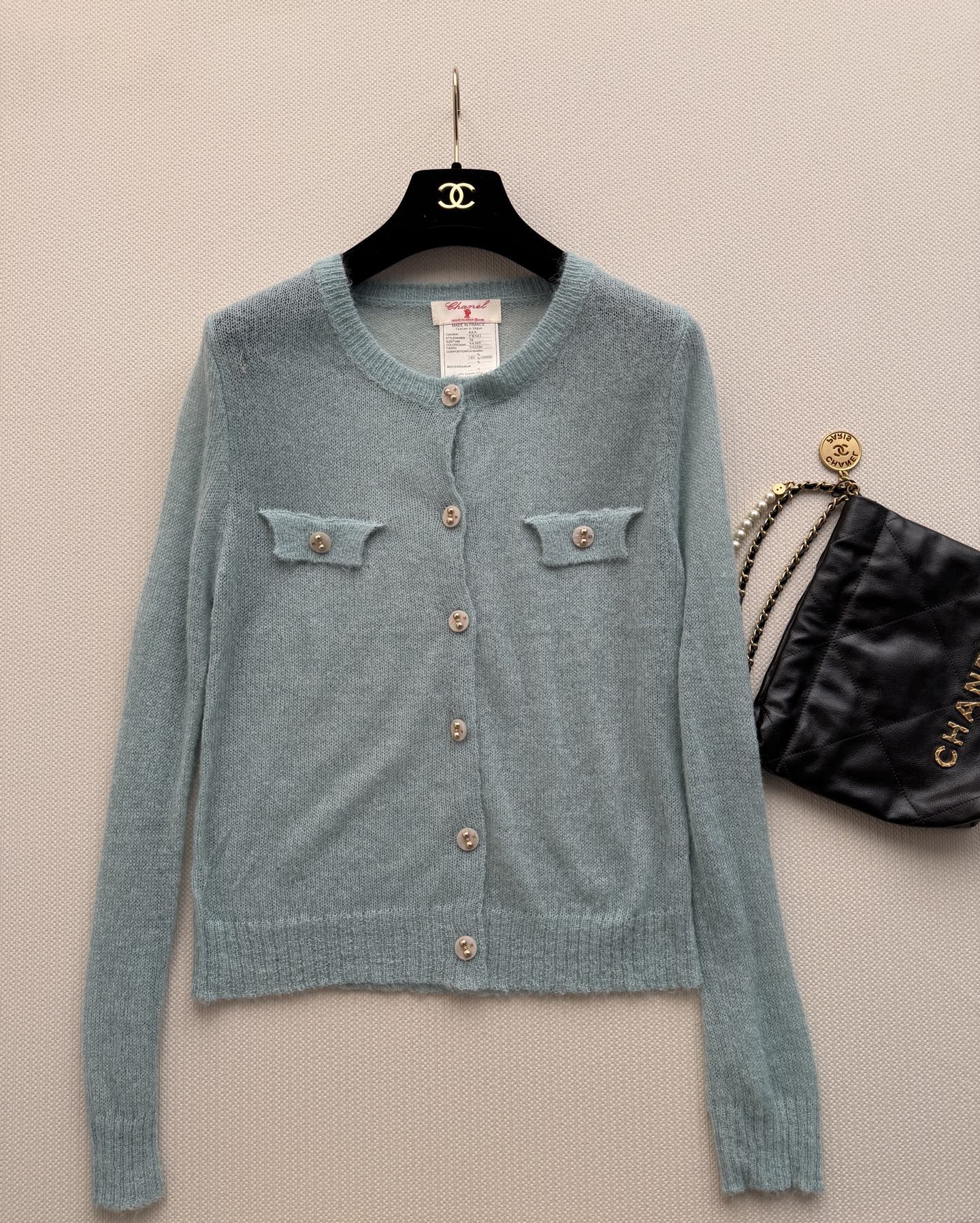 CC 26s Knit Cardigan Mint Green Wool 417877