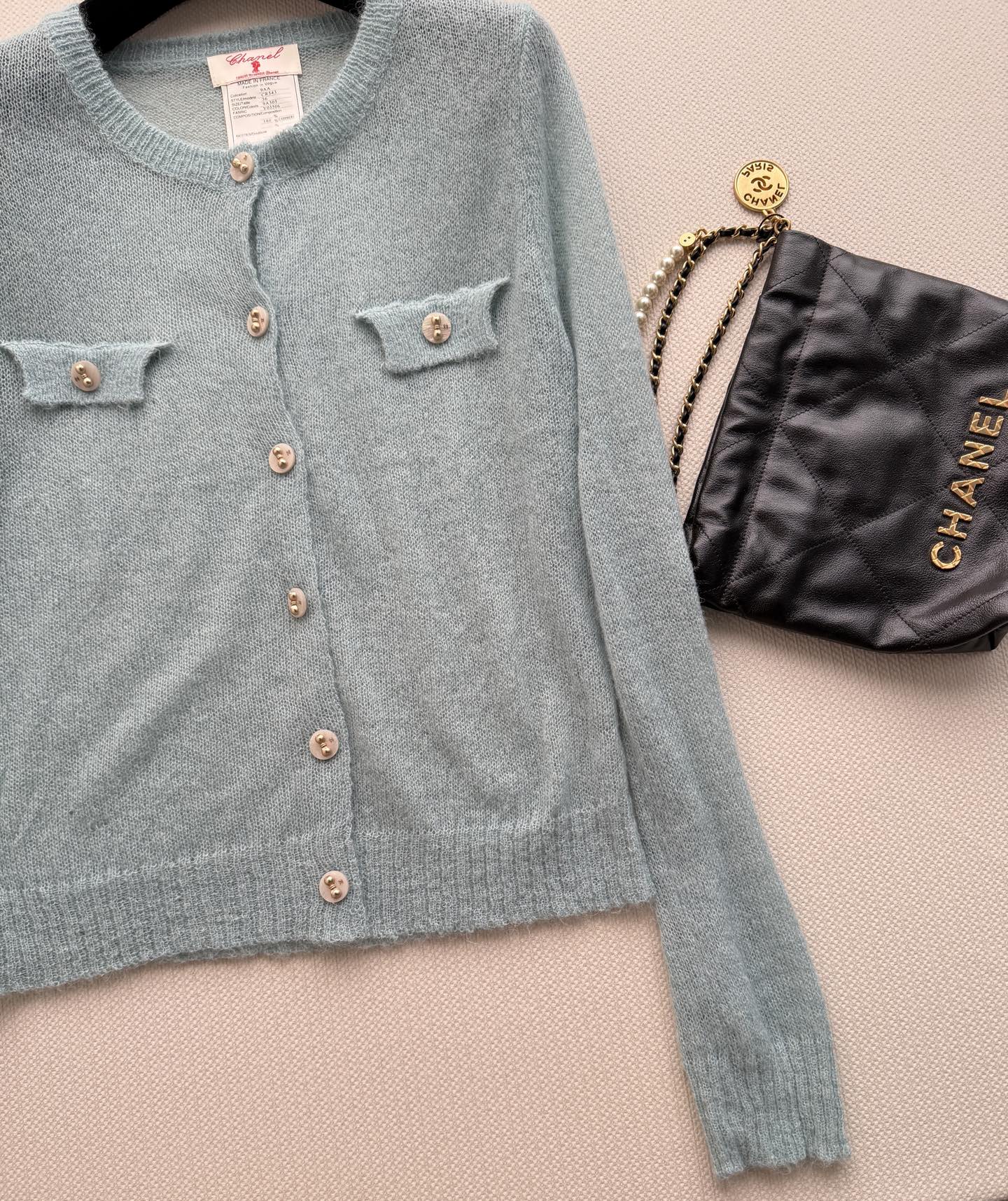 CC 26s Knit Cardigan Mint Green Wool 417877