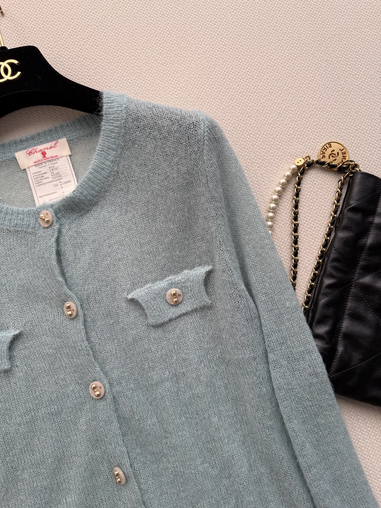 CC 26s Knit Cardigan Mint Green Wool 417877