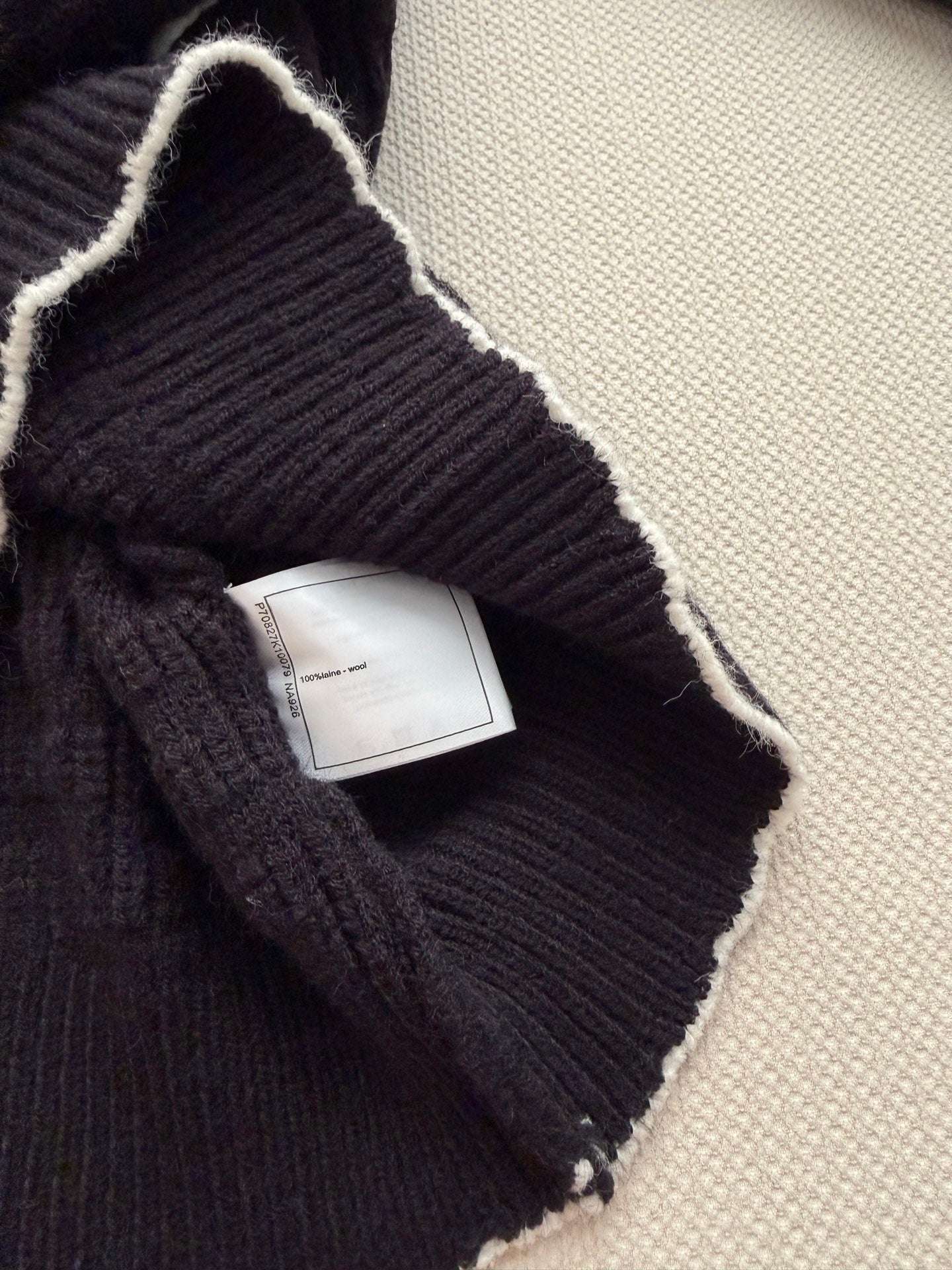 CC 26s Polo Knit Top Black Wool 417720