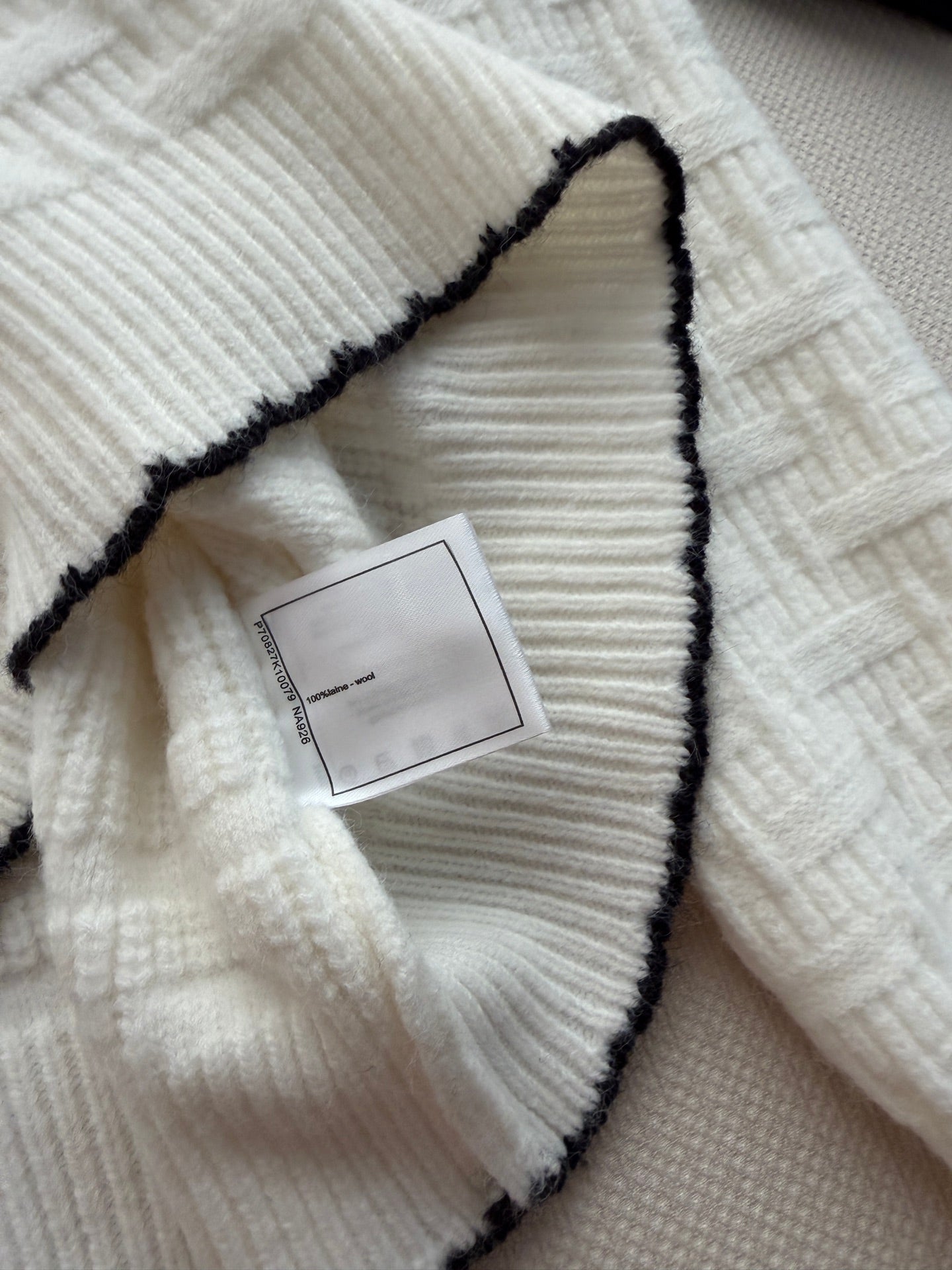 CC 26s Polo Knit Top White Wool 417719