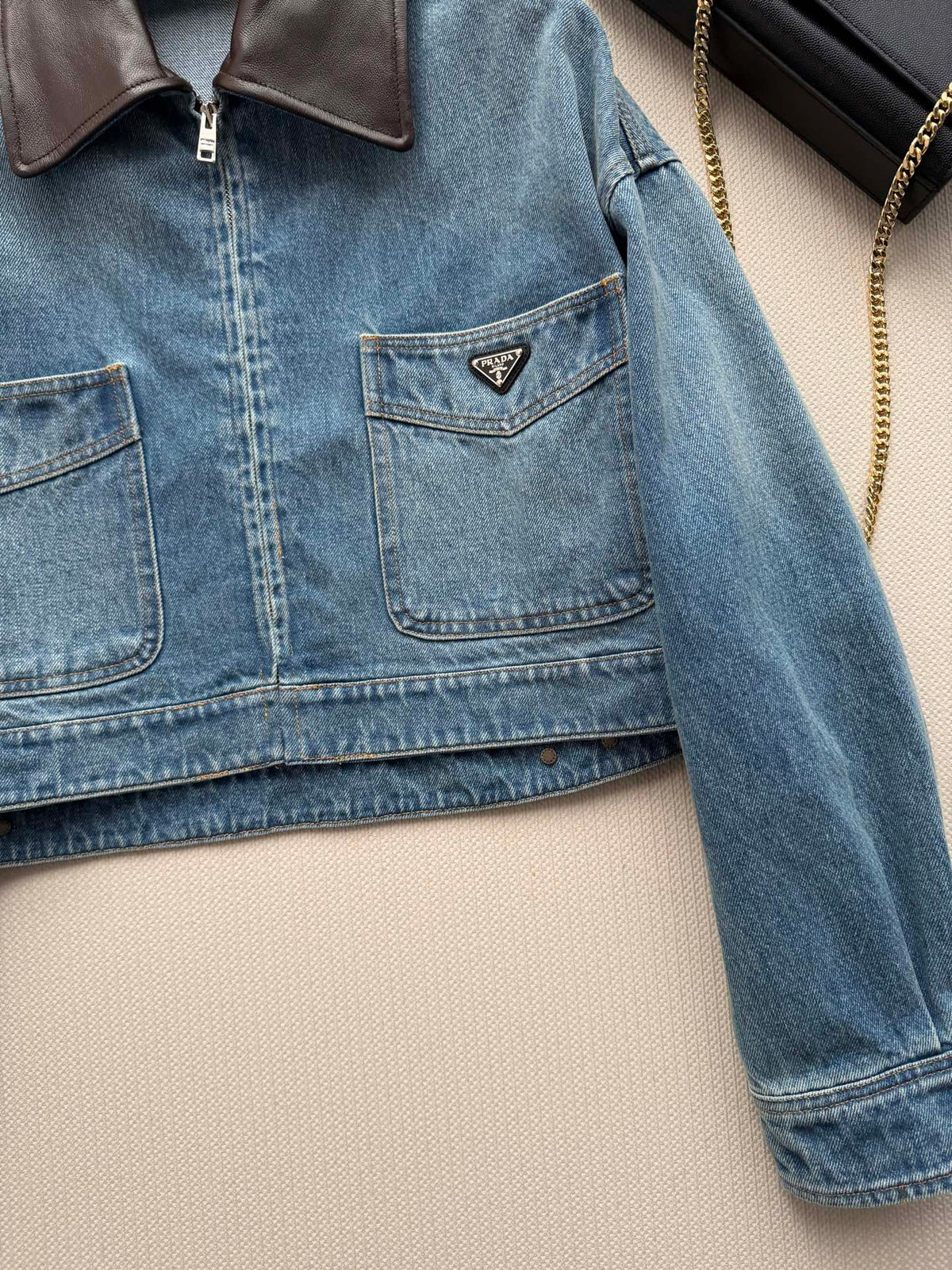 Prada 26s Jacket Blue Denim 447224