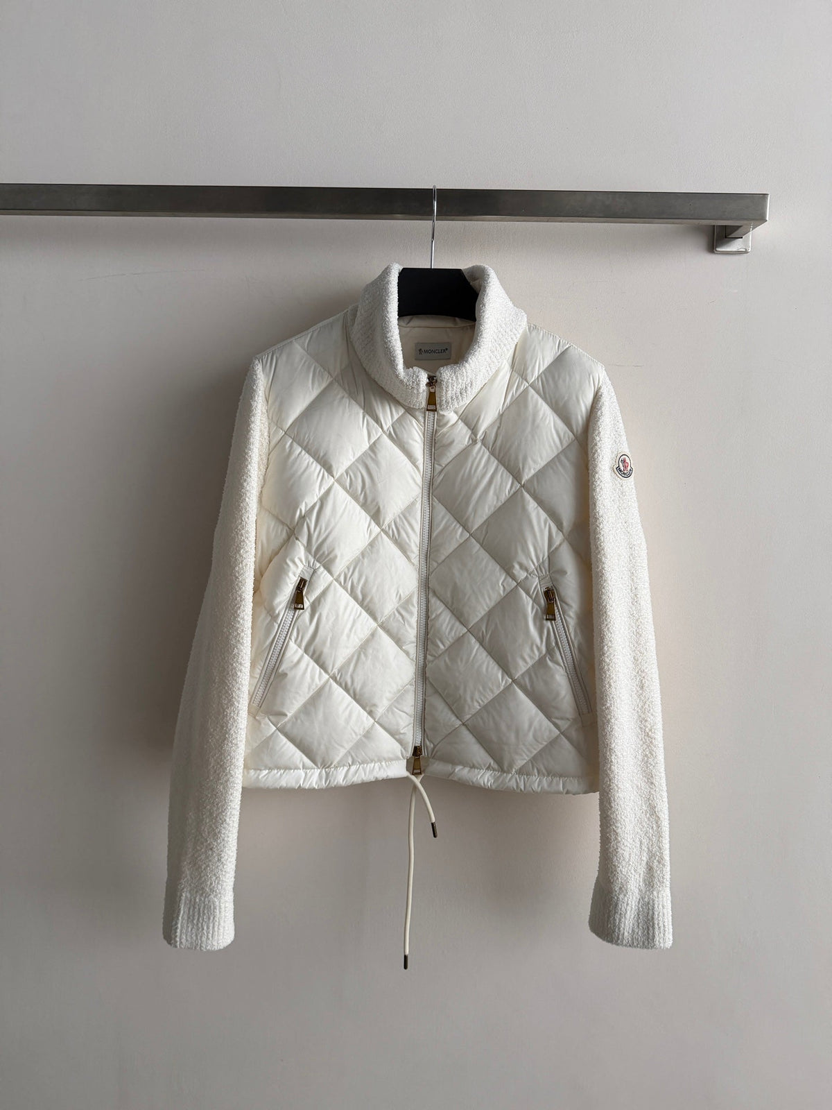 Moncler 26s Jacket White Quilted Knit 447285