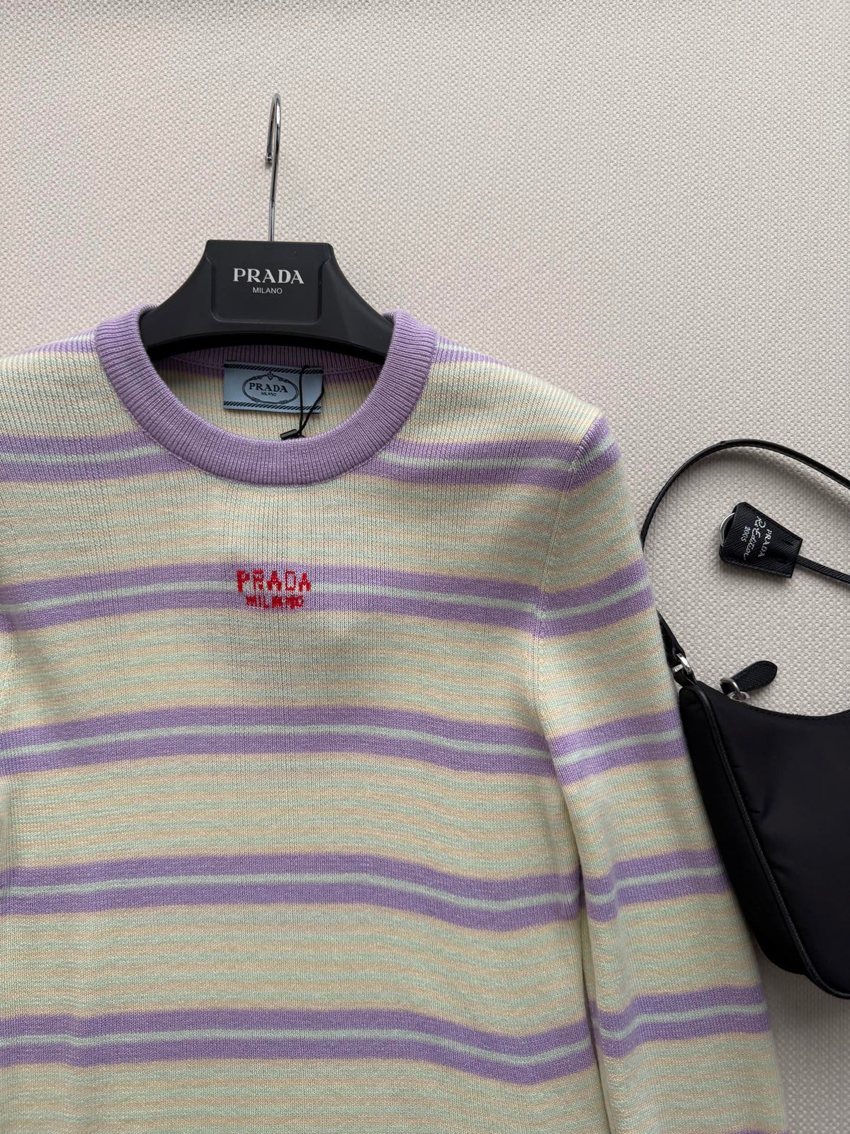 Prada 26s Sweater Yellow Striped Knit 447261
