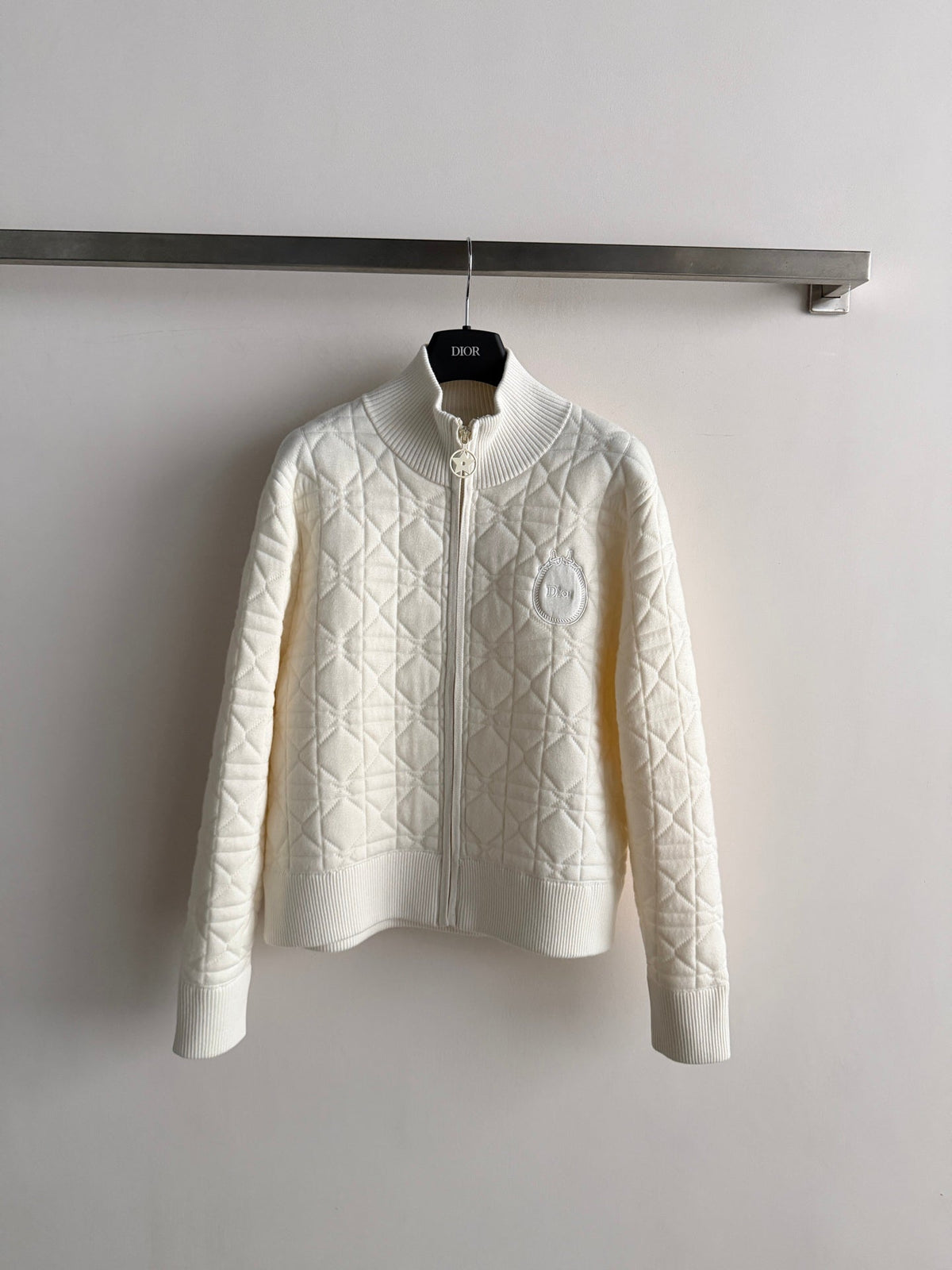 Dior 26s Cardigan White Cannage Knit 447255