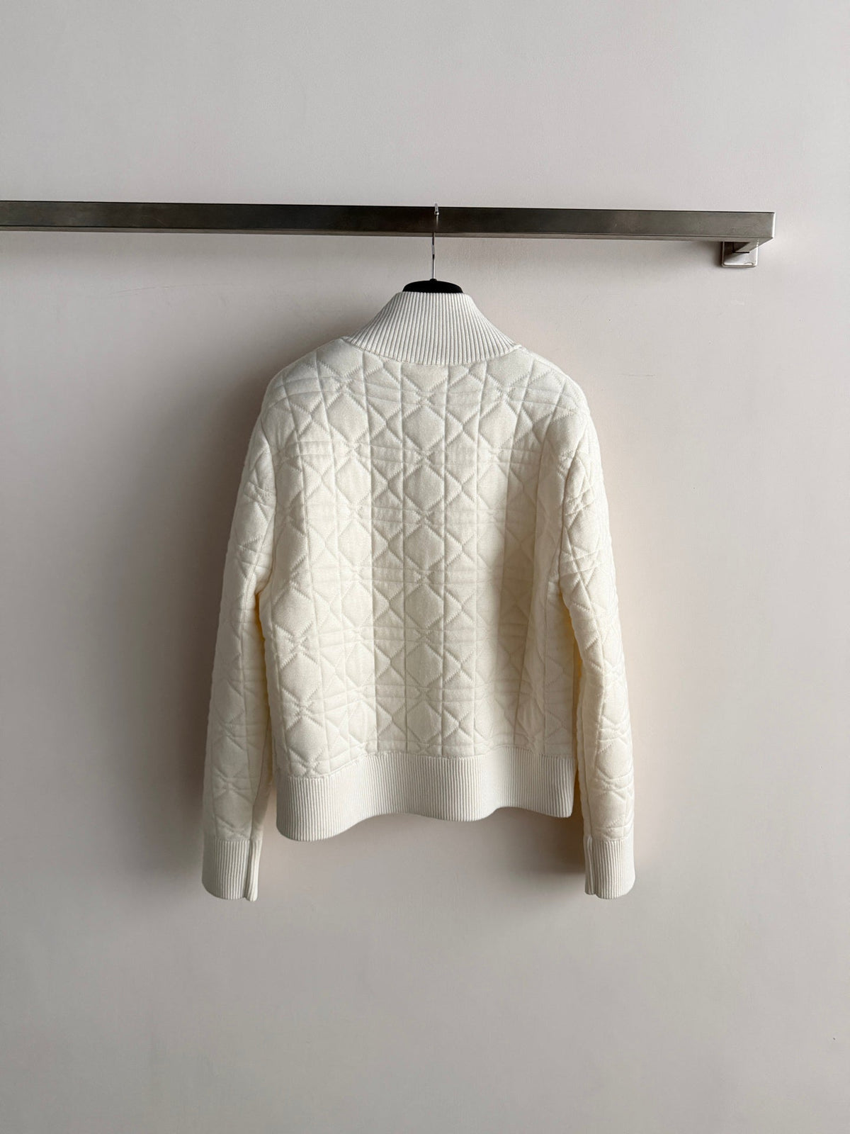 Dior 26s Cardigan White Cannage Knit 447255
