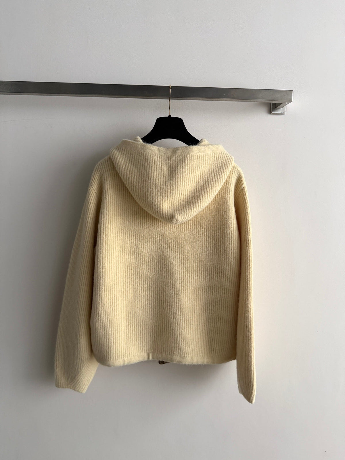 Chanel 26s Hoodie Yellow Ribbed Knit 447248