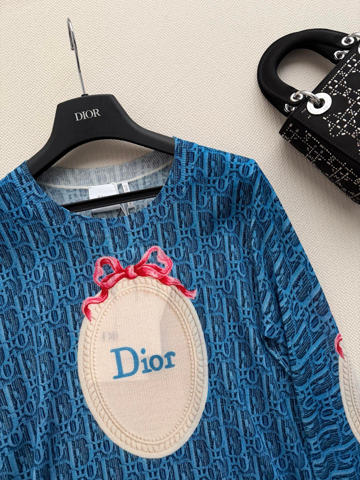 Dior 26s Sweater Blue Oblique Wool 447142