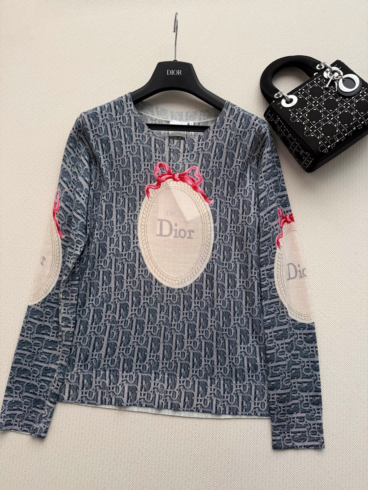 Dior 26s Sweater Blue Oblique Wool 447143