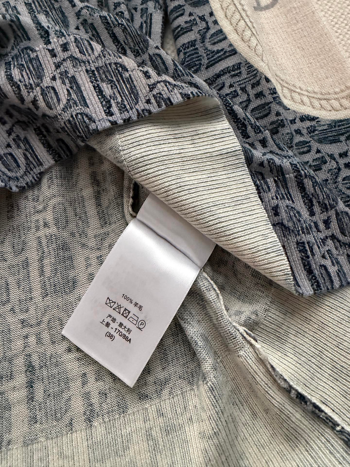 Dior 26s Sweater Blue Oblique Wool 447143