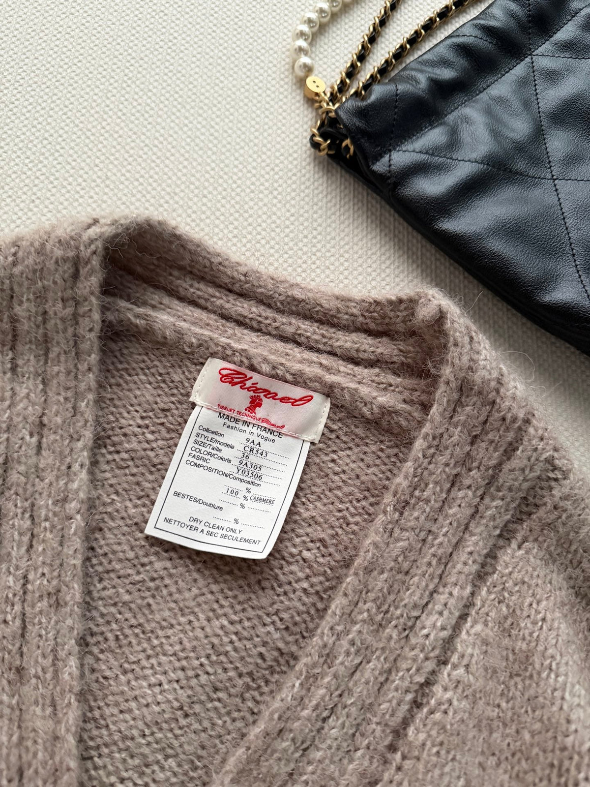 Chanel 26s Cardigan Beige Belted Knit 447138