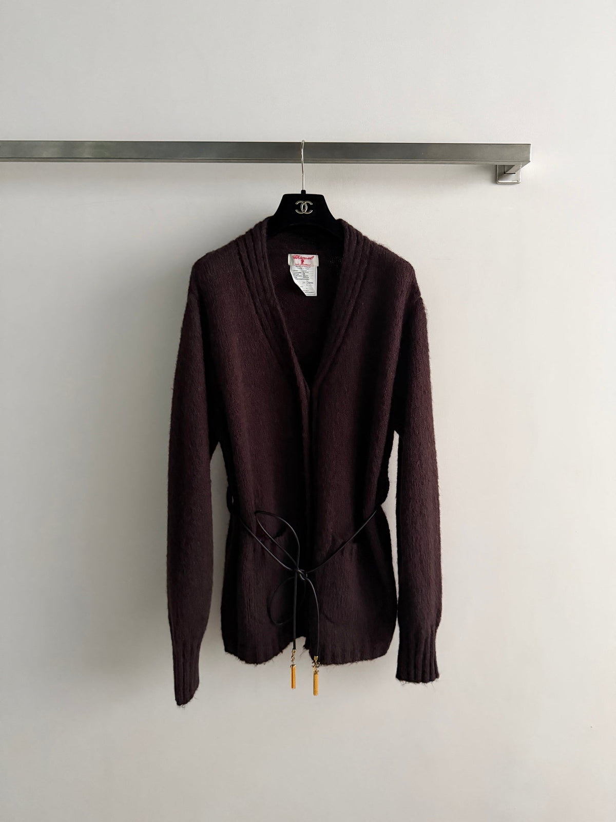 Chanel 26s Cardigan Brown Belted Knit 447139
