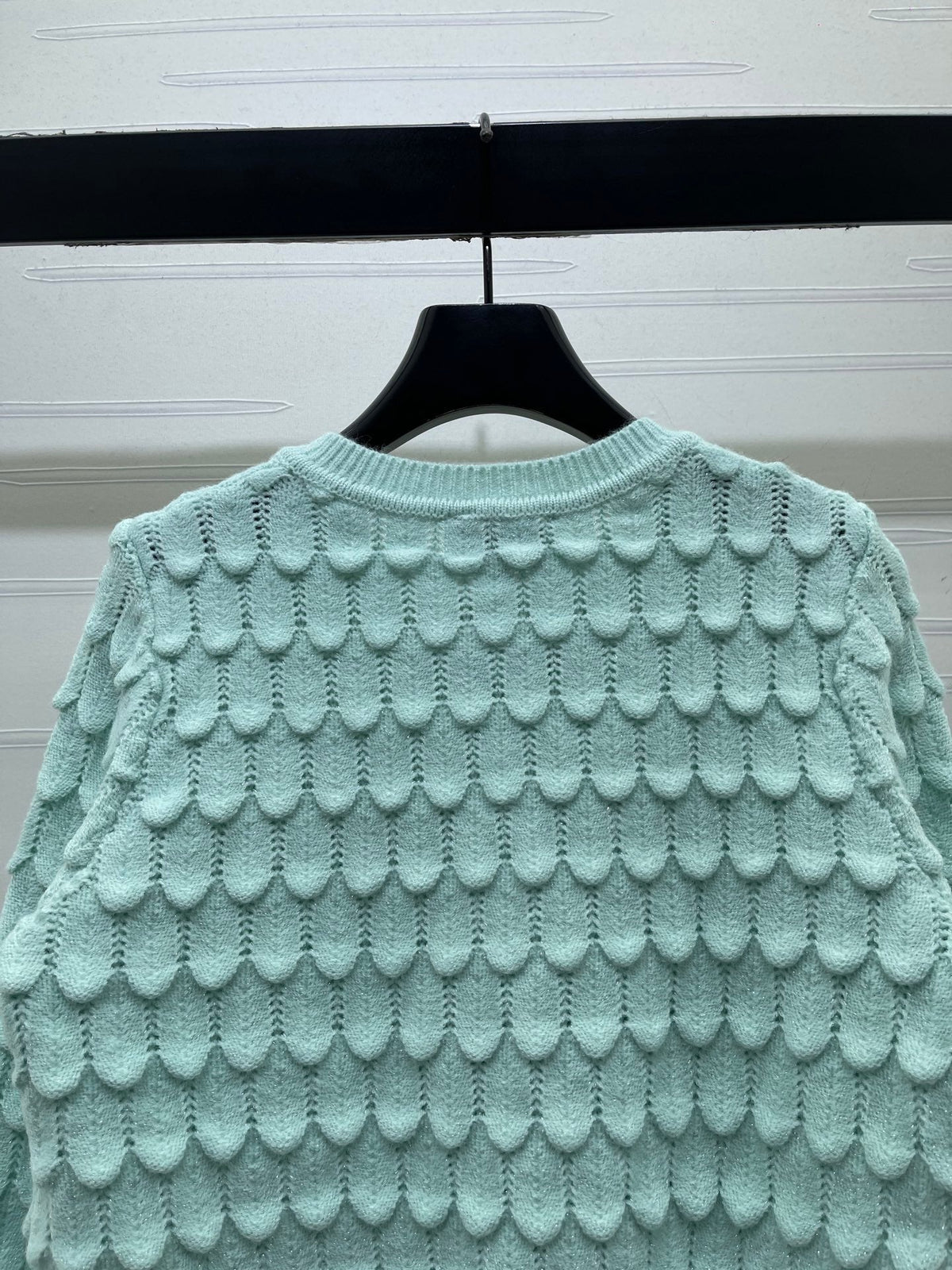 Chanel Cardigan Mint Green Scalloped Knit 446582