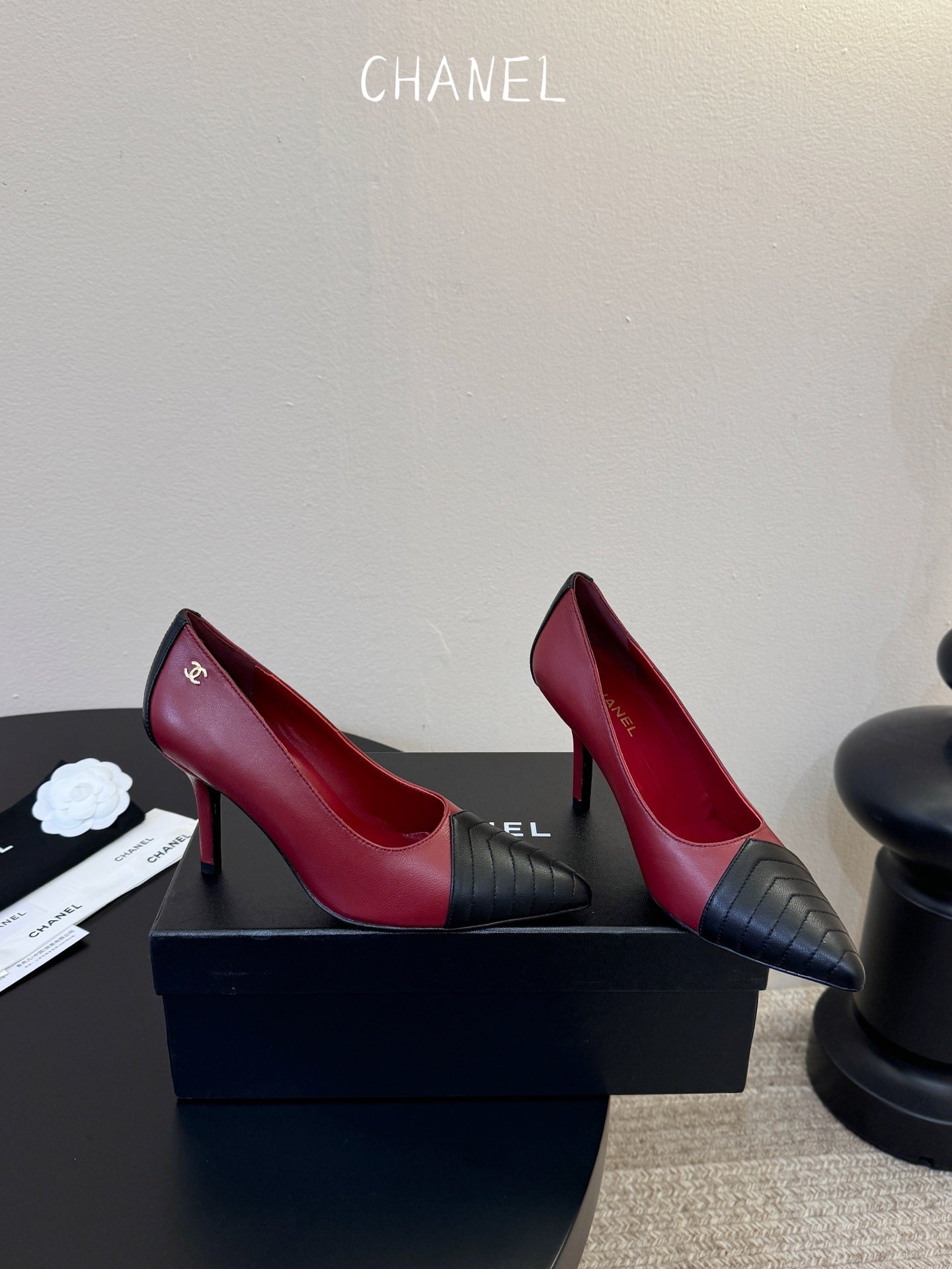 CC 26ss Pump Black Burgundy Lambskin 835699