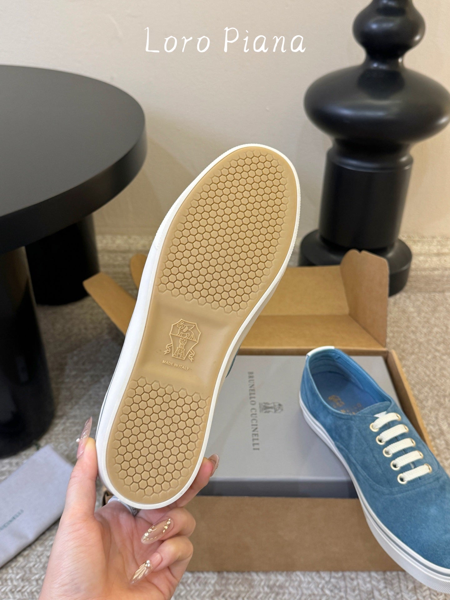 Brunello 26s Lace-Up Sneakers Blue Suede