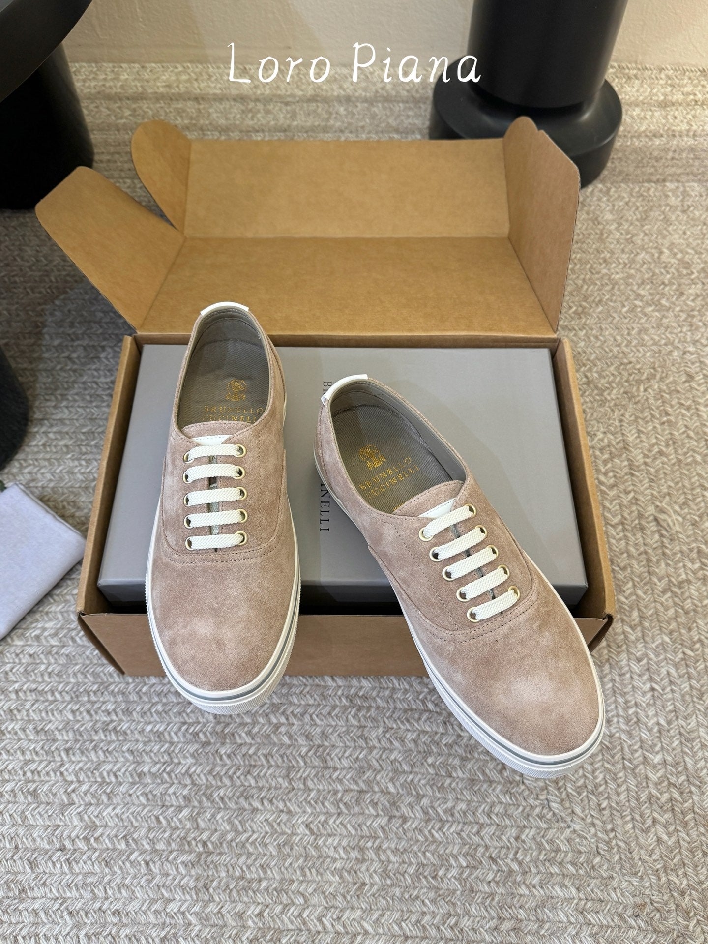 Brunello 26s Lace-Up Sneakers Light Brown Suede