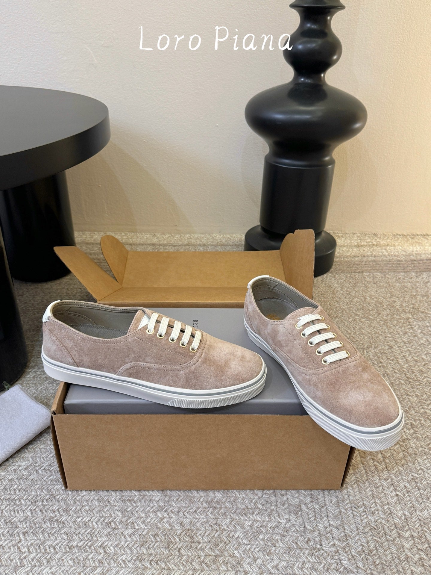 Brunello 26s Lace-Up Sneakers Light Brown Suede