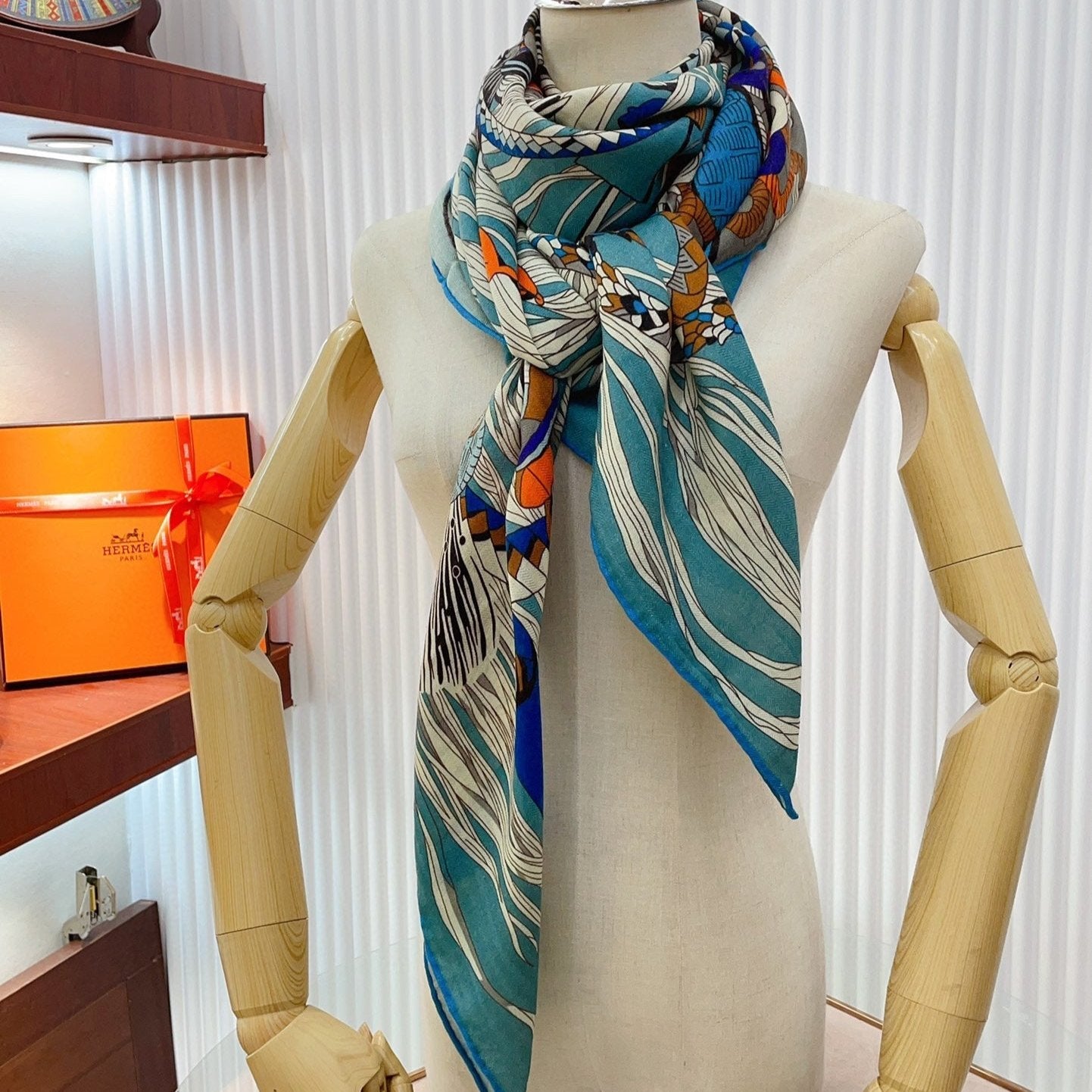 Wild Rhythm Scarf 140 CM In Colorful Cashmere Silk 213699
