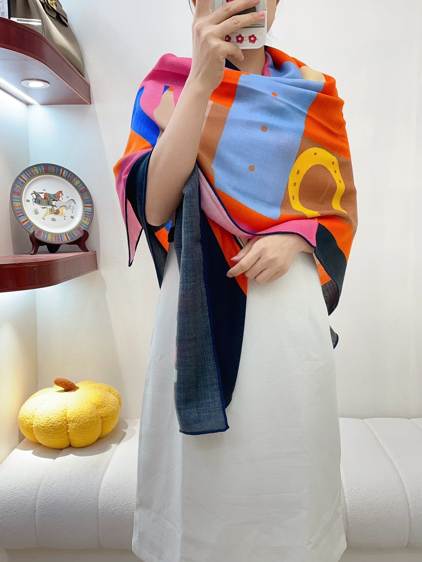 Is This a Love Story Scarf 140 CM In Colorful Cashmere And Silk 217220