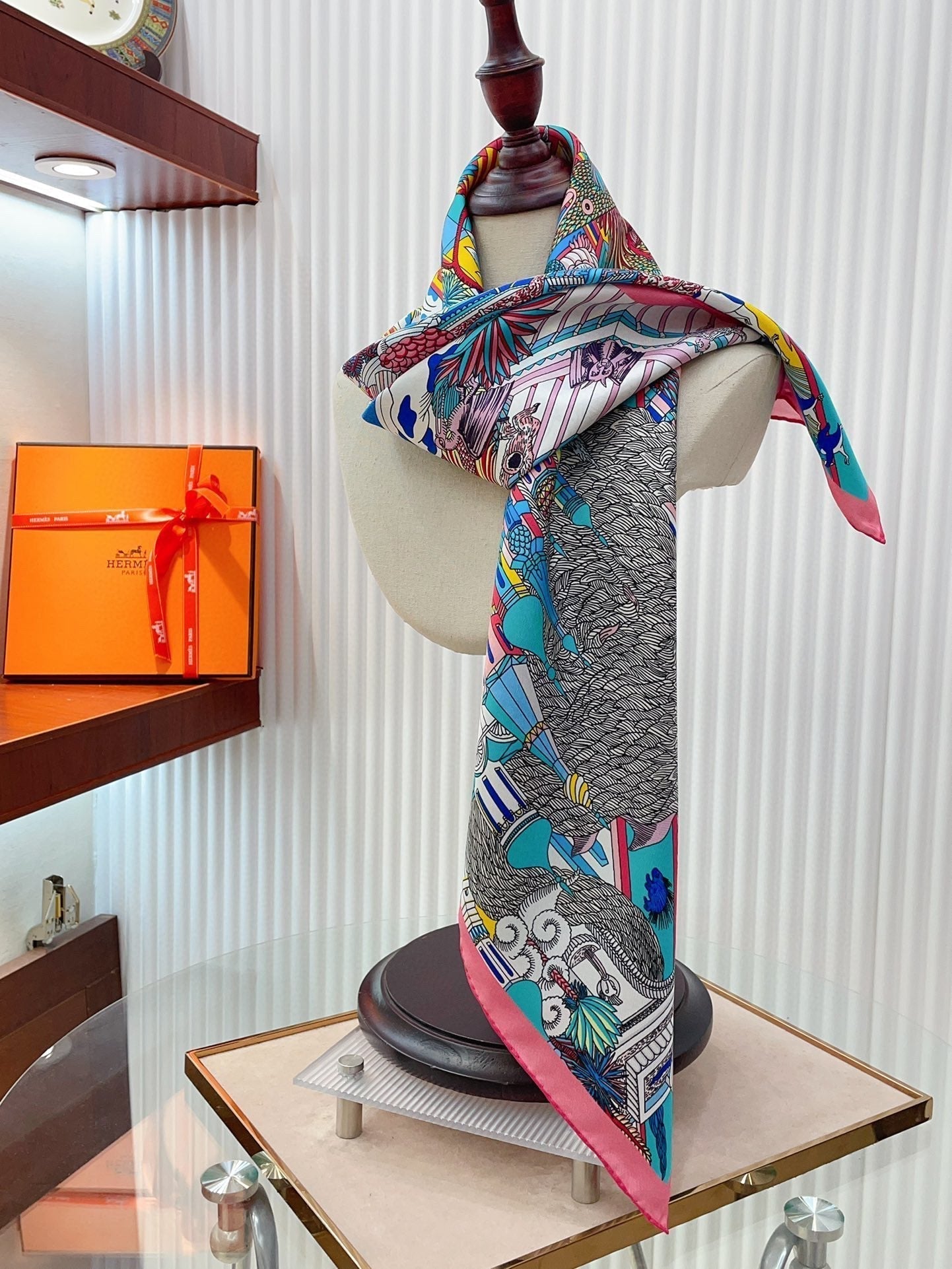 Animapolis Scarf 90 CM In Colorful Silk Twill 220185