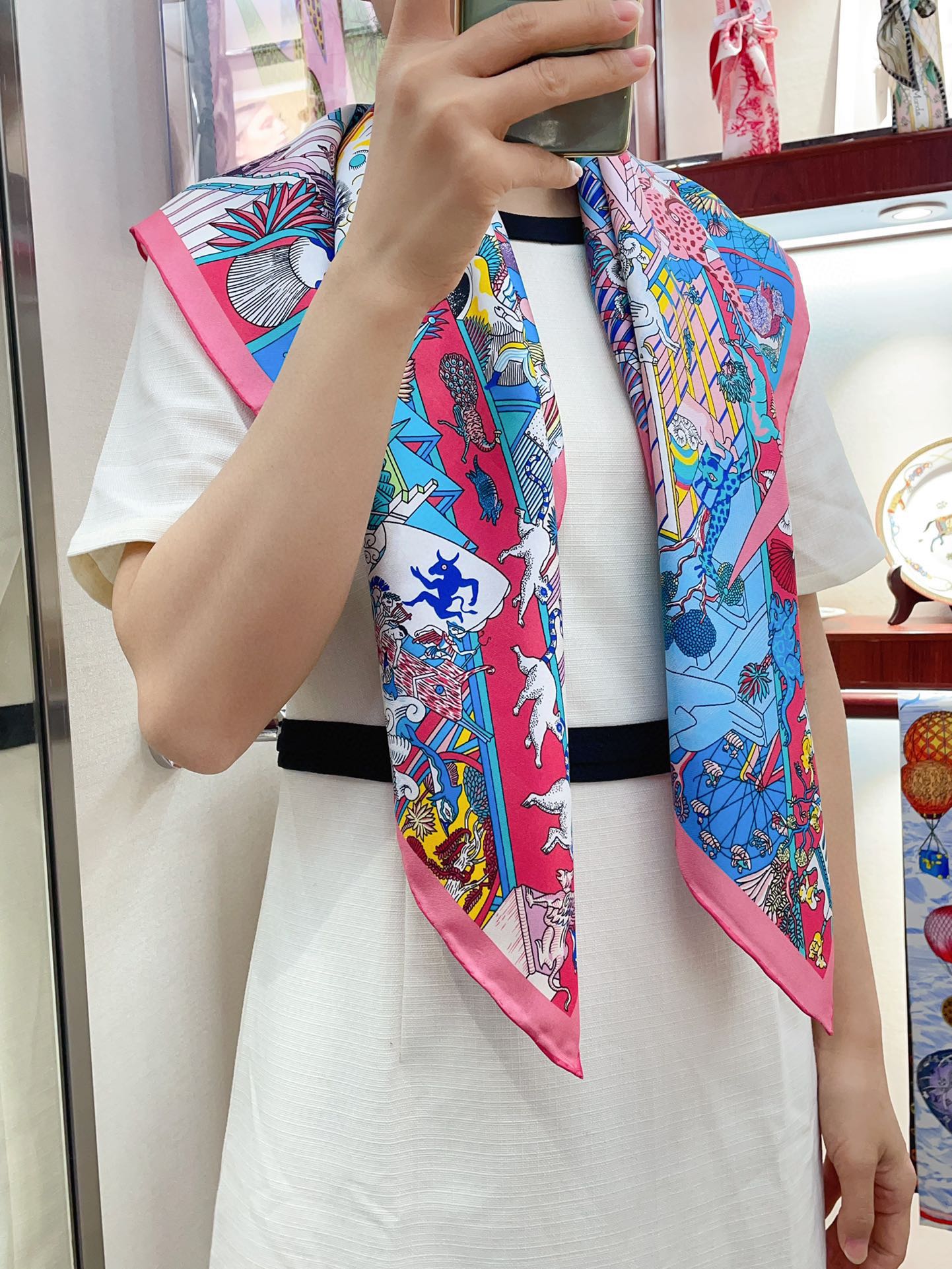 Animapolis Scarf 90 CM In Colorful Silk Twill 220185