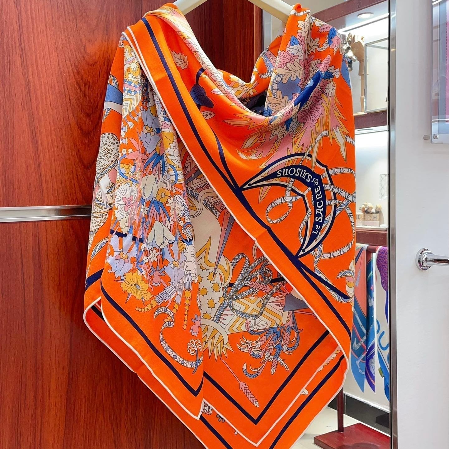 Le Sacre Des Saisons Scarf 140 CM In Colorful Cashmere And Silk 300431
