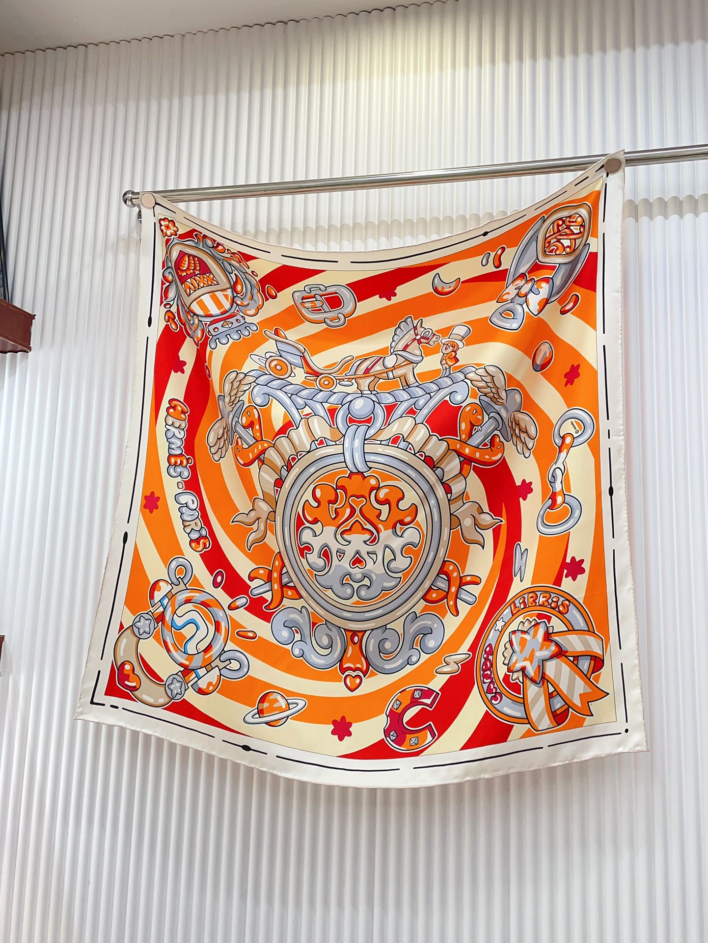 Candy Libris Scarf 90 CM In Red Colorful Silk Twill 319211