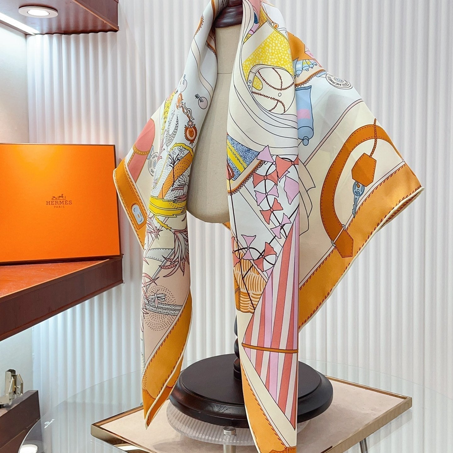 Bagage a Main Scarf 90 CM In Colorful Silk Twill 342849