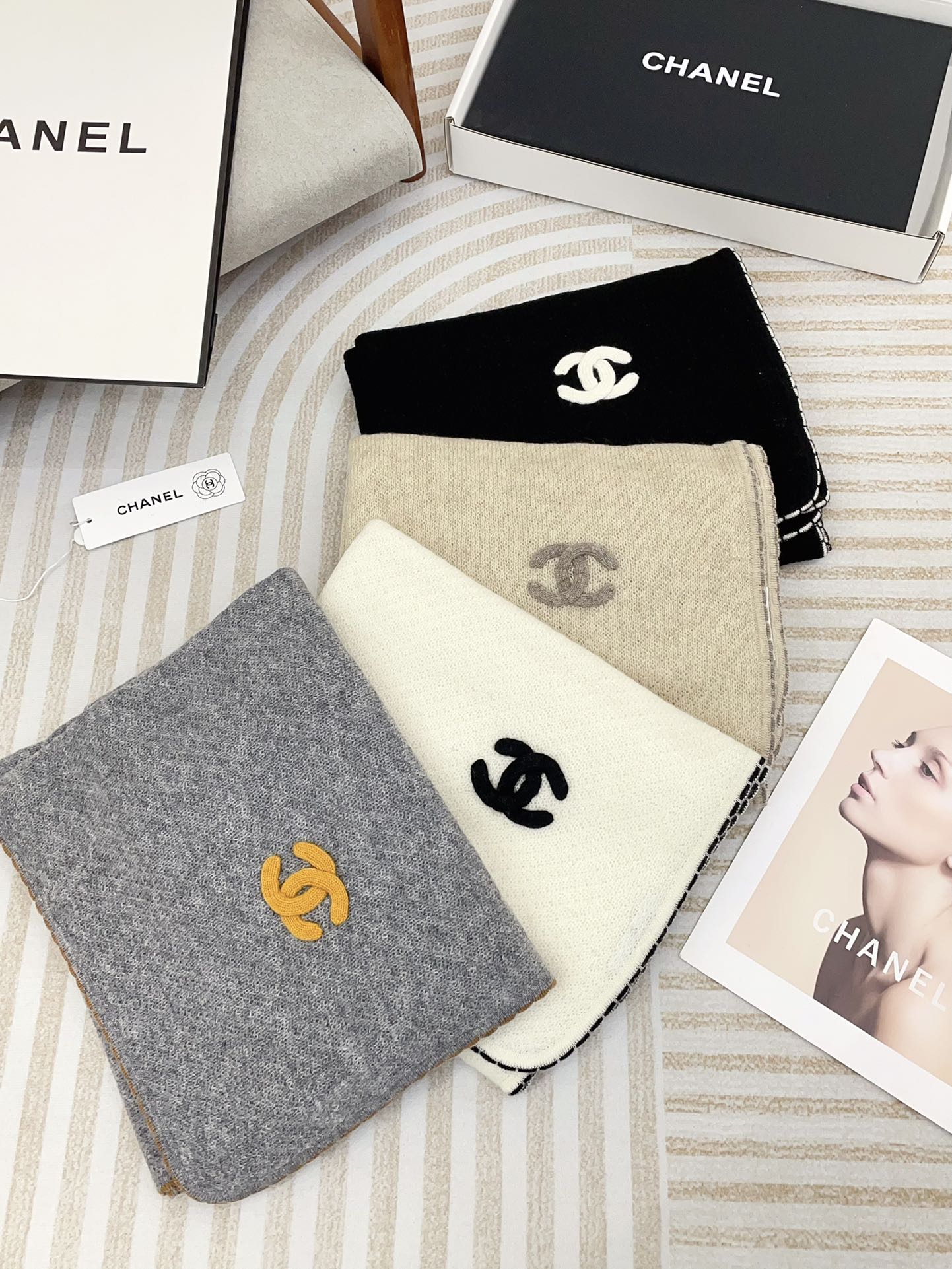 CC Scarf 190 CM In White Cashmere 419815