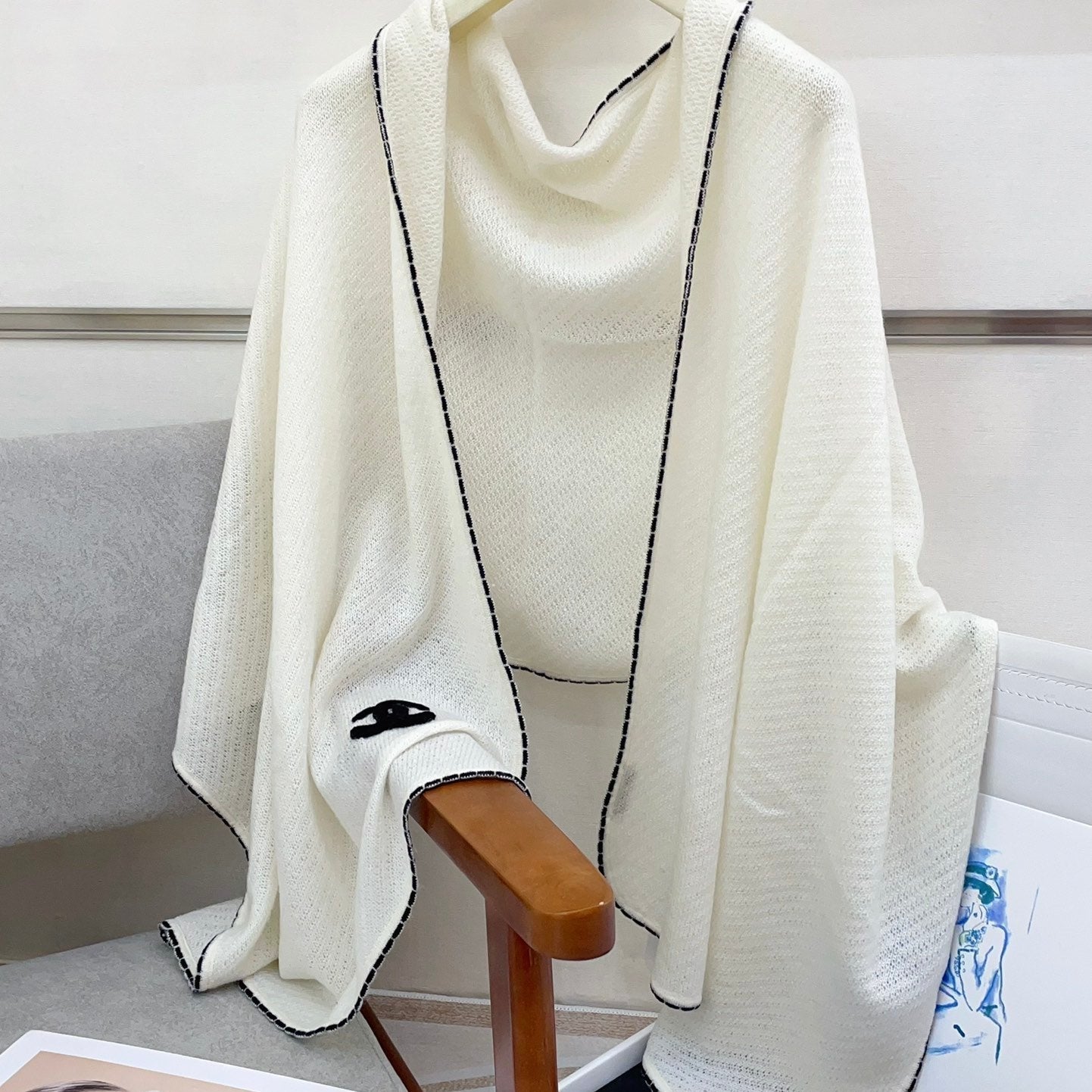 CC Scarf 190 CM In White Cashmere 419815