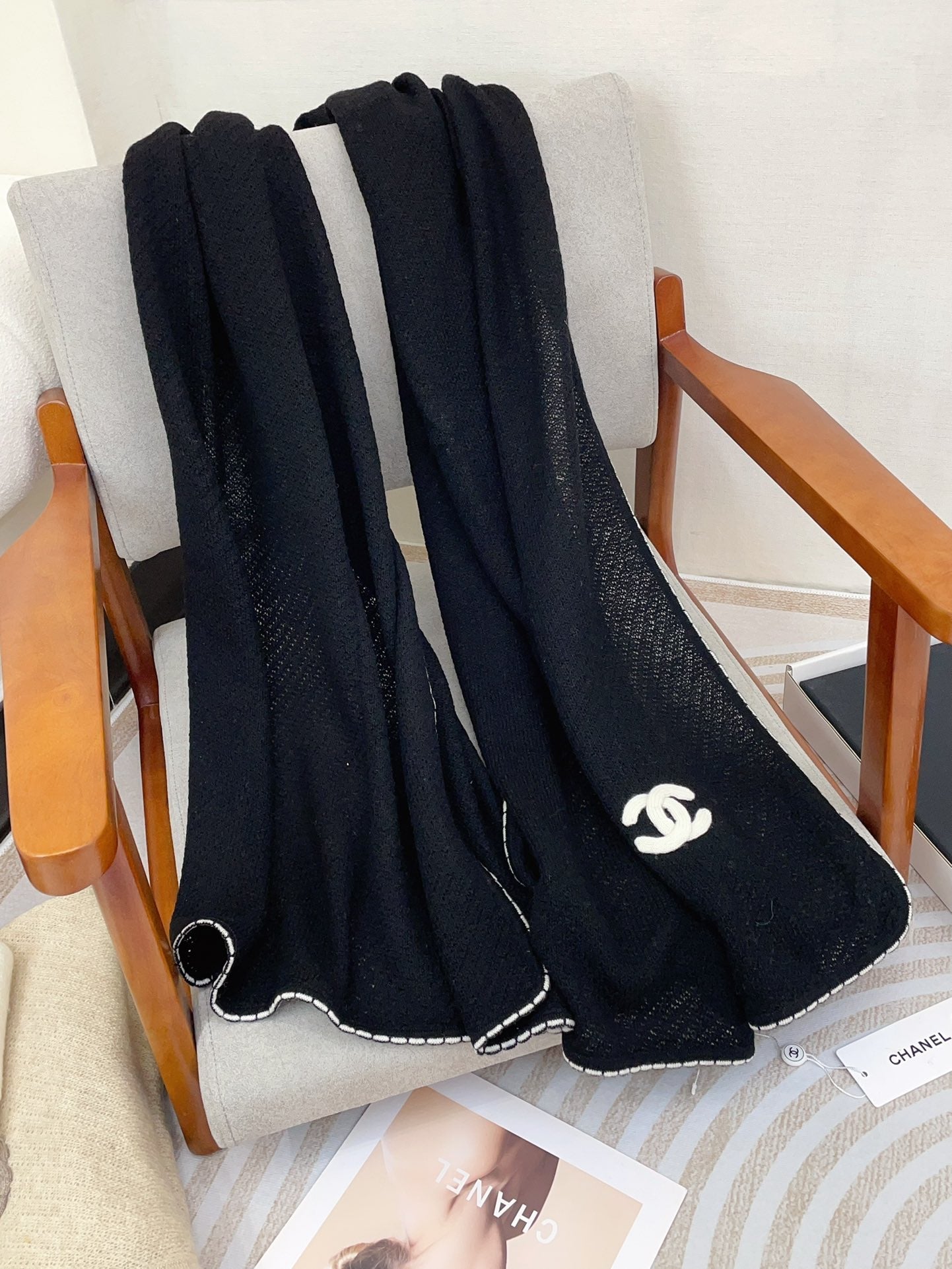 CC Scarf 190 CM In Black Cashmere 419816