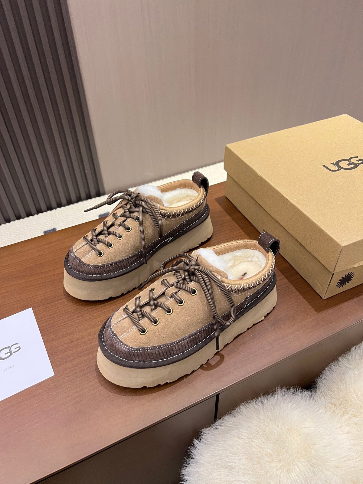UGG 26s Shoes 4.5cm Chestnut Shearling Suede 187146