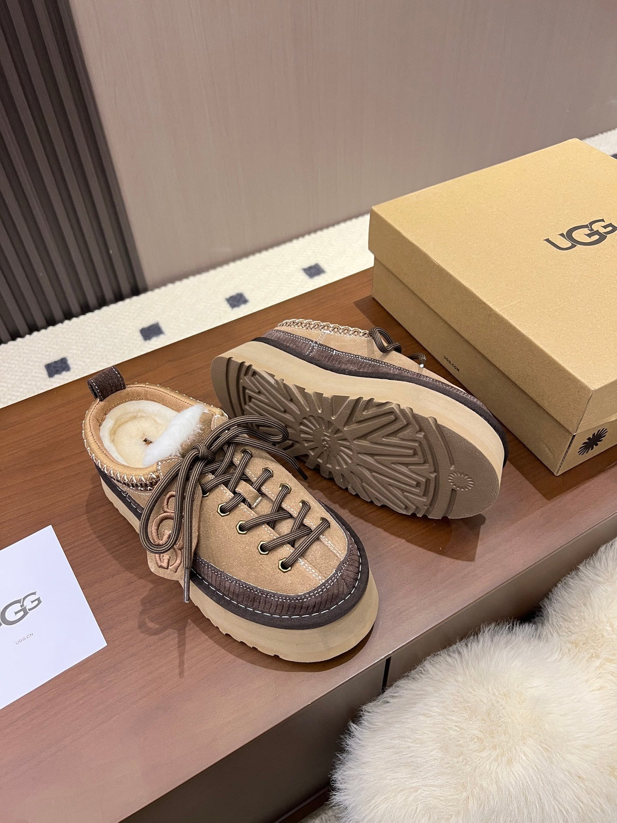 UGG 26s Shoes 4.5cm Chestnut Shearling Suede 187146